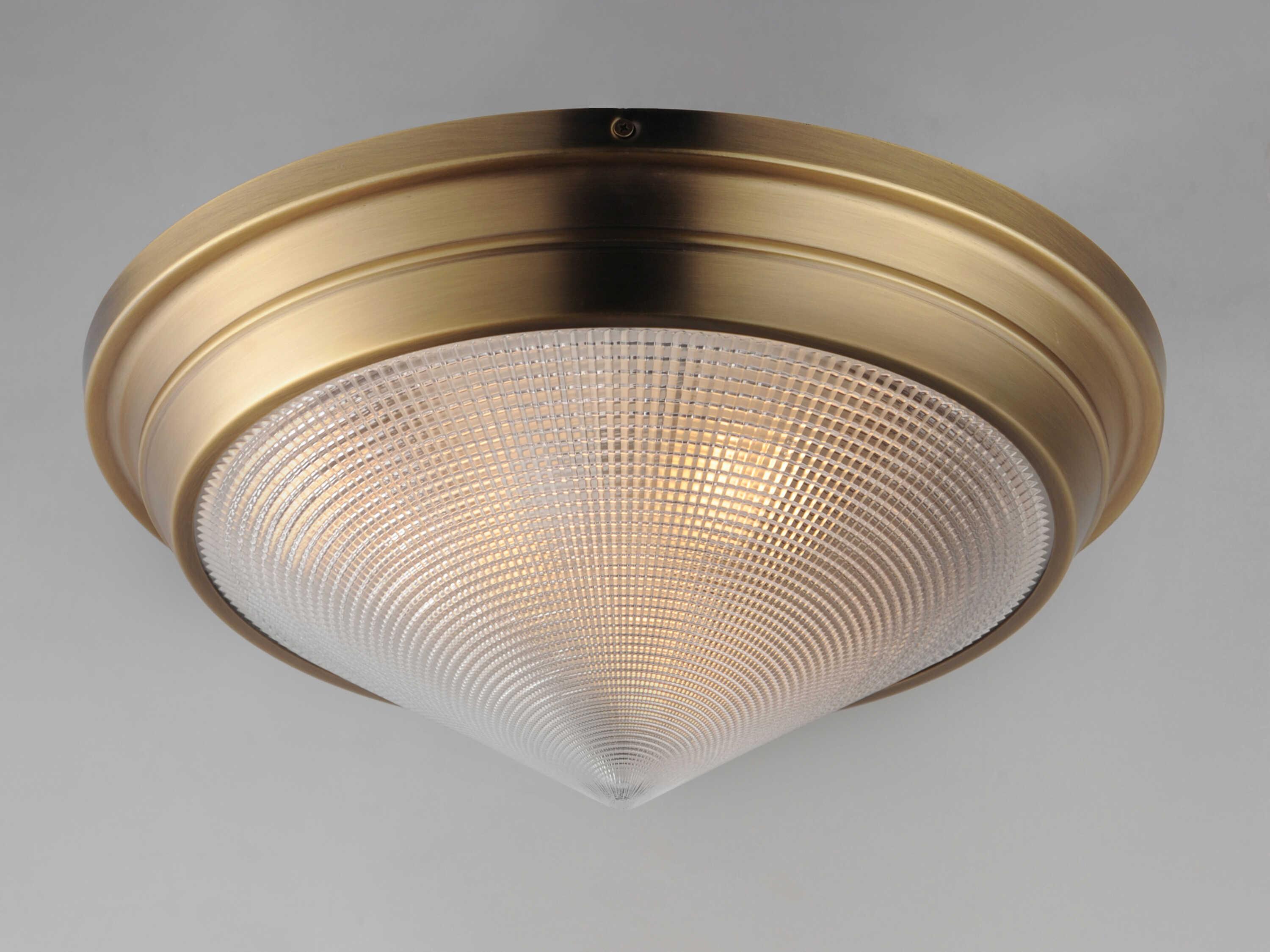 Maxim Lighting Hargreaves 3-Light Natural Aged Brass Flush Mount