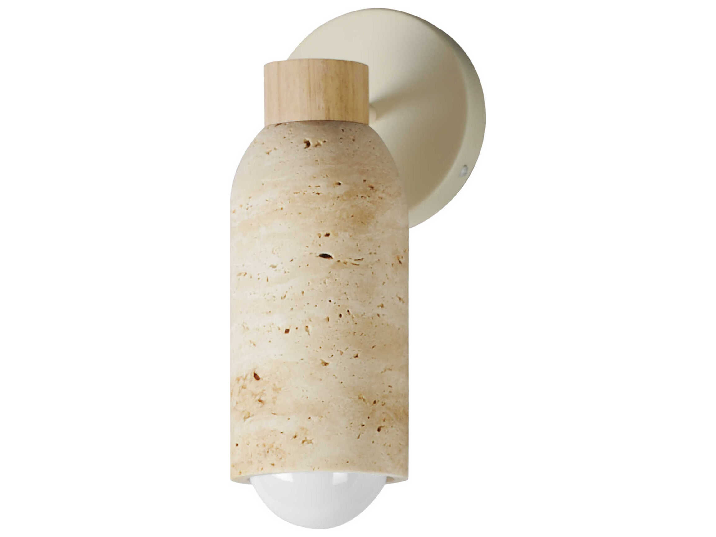 Maxim Lighting Pompeii 1-Light Travertine Oyster Off White Wall Sconce