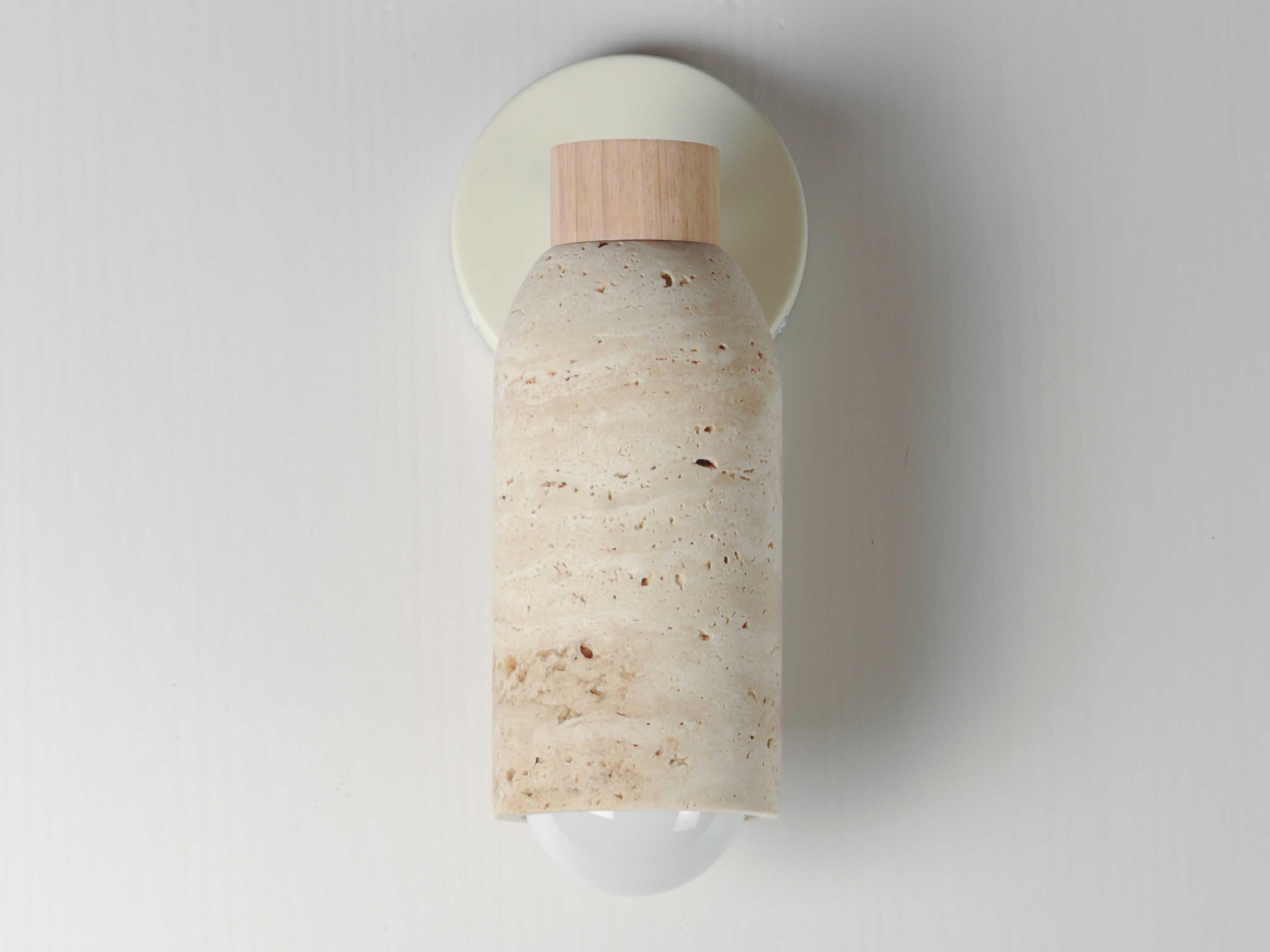 Maxim Lighting Pompeii 1-Light Travertine Oyster Off White Wall Sconce