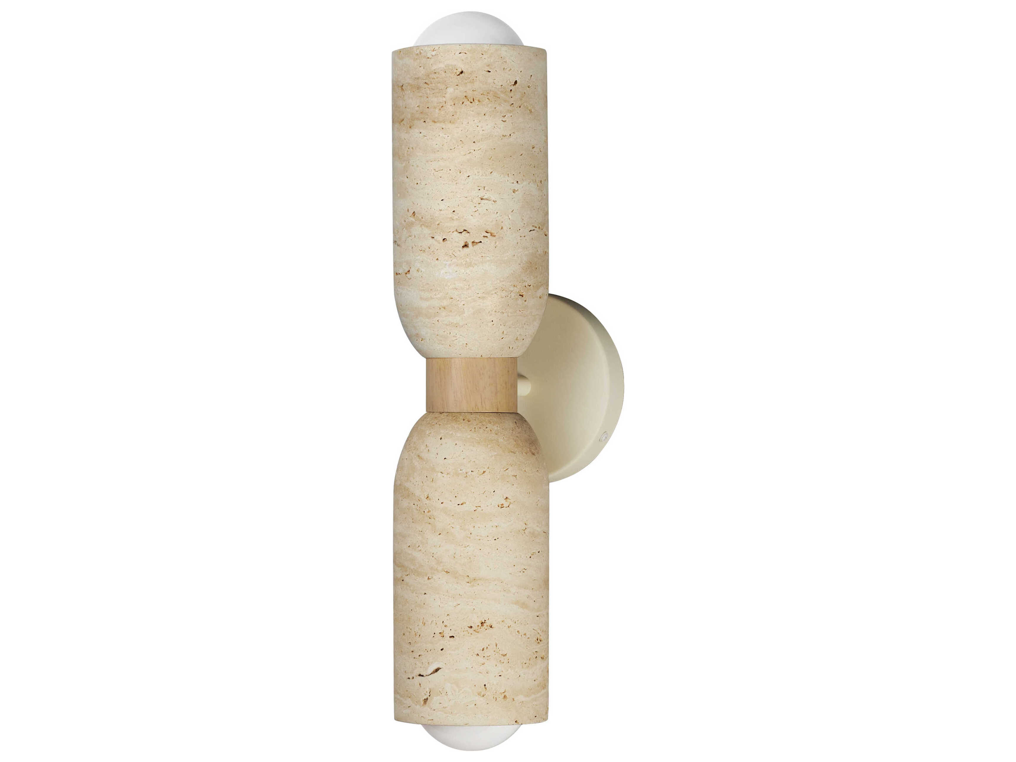 Maxim Lighting Pompeii 2-Light Travertine Oyster Off White Wall Sconce