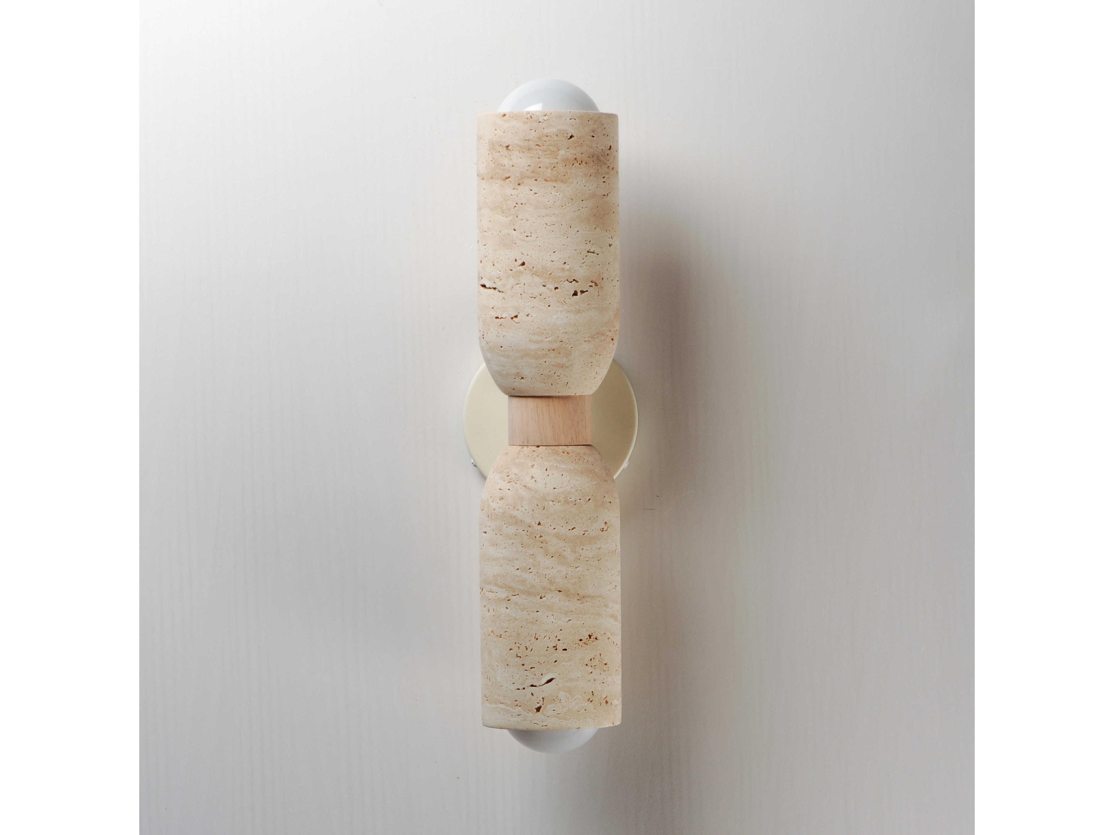 Maxim Lighting Pompeii 2-Light Travertine Oyster Off White Wall Sconce