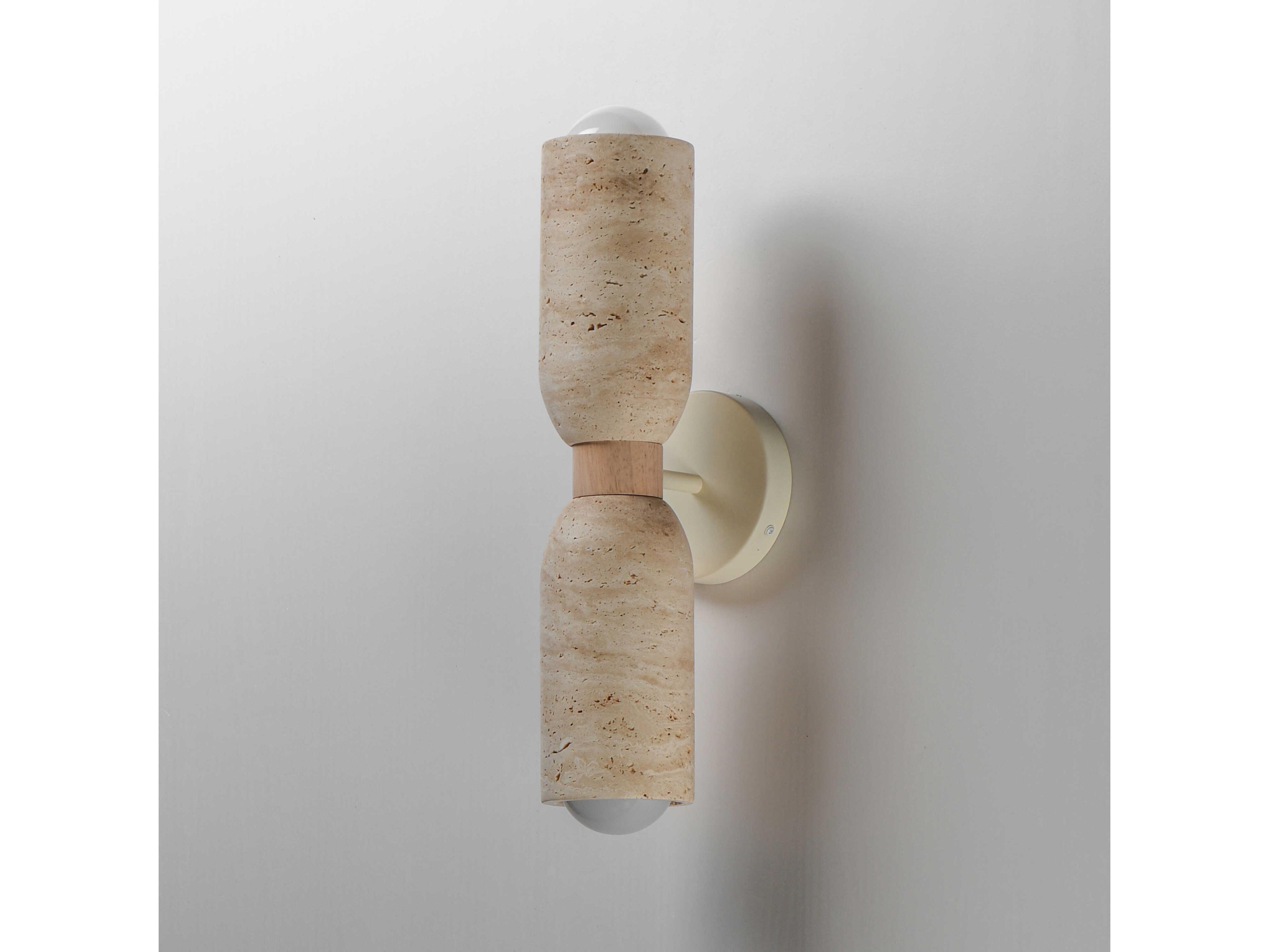 Maxim Lighting Pompeii 2-Light Travertine Oyster Off White Wall Sconce