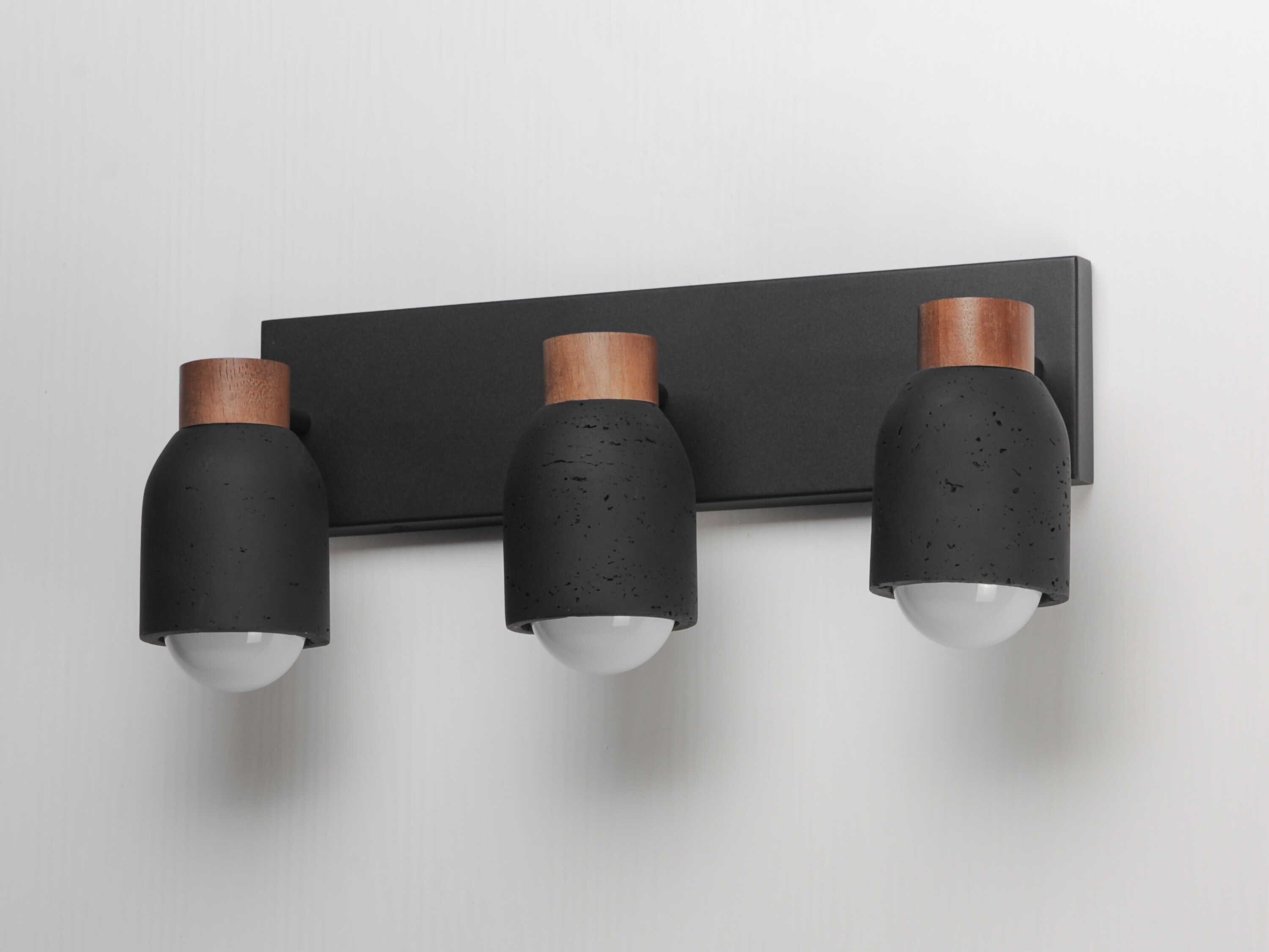 Maxim Lighting Pompeii 3-Light Lava Black Vanity Light