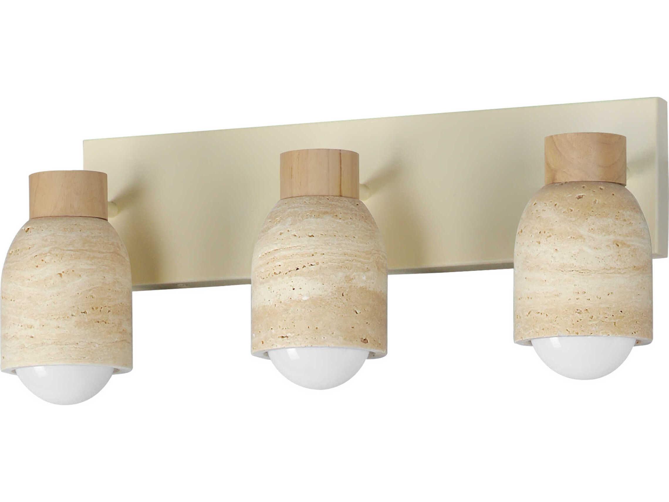 Maxim Lighting Pompeii 3-Light Travertine Oyster Off White Vanity Light