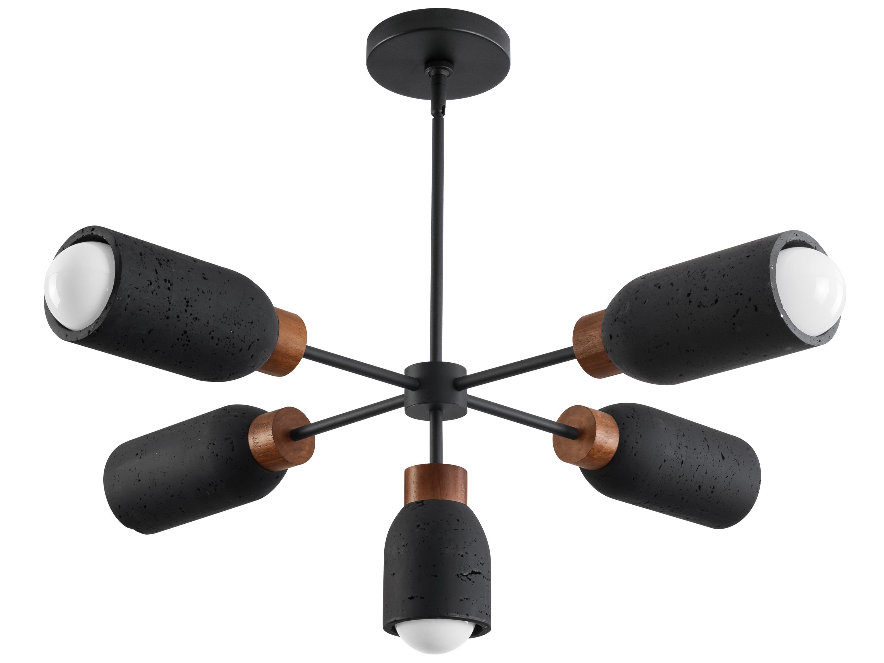 Maxim Lighting Pompeii 5-Light Lava Black Cylinder Chandelier