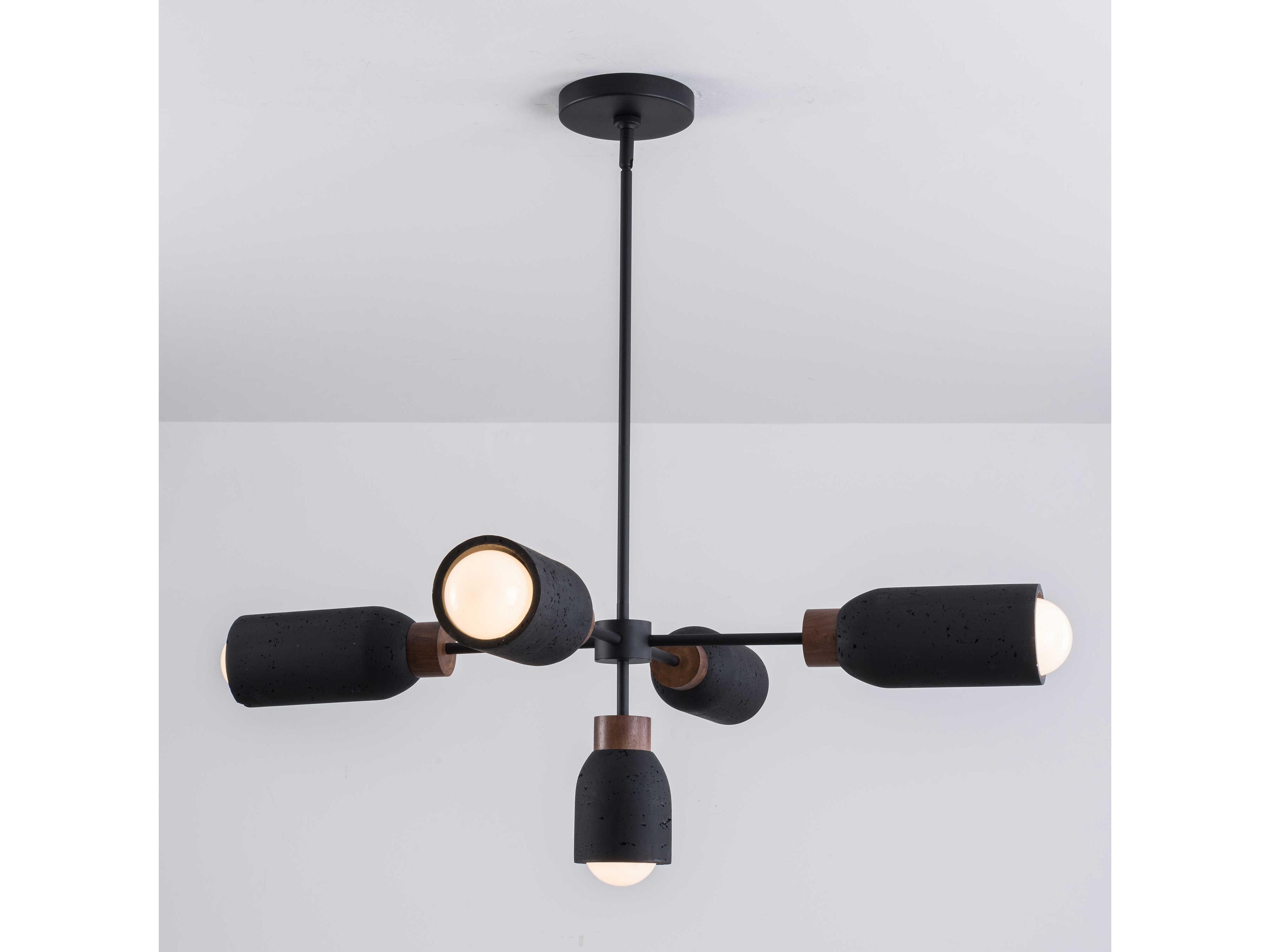 Maxim Lighting Pompeii 5-Light Lava Black Cylinder Chandelier