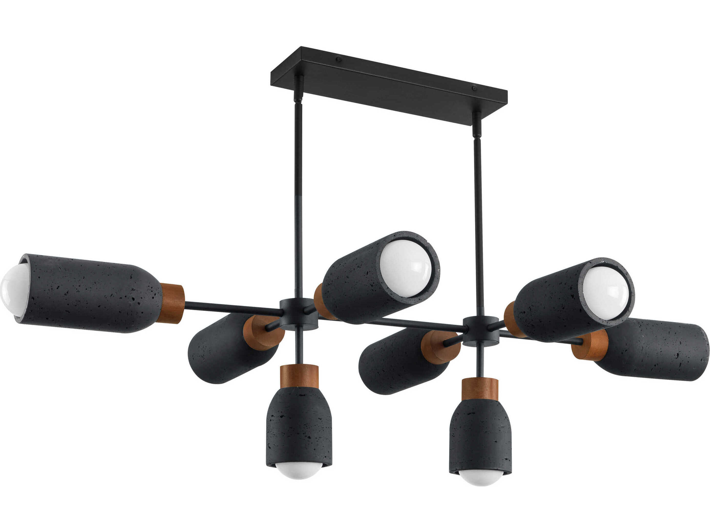 Maxim Lighting Pompeii 8-Light Lava Black Cylinder Island Pendant