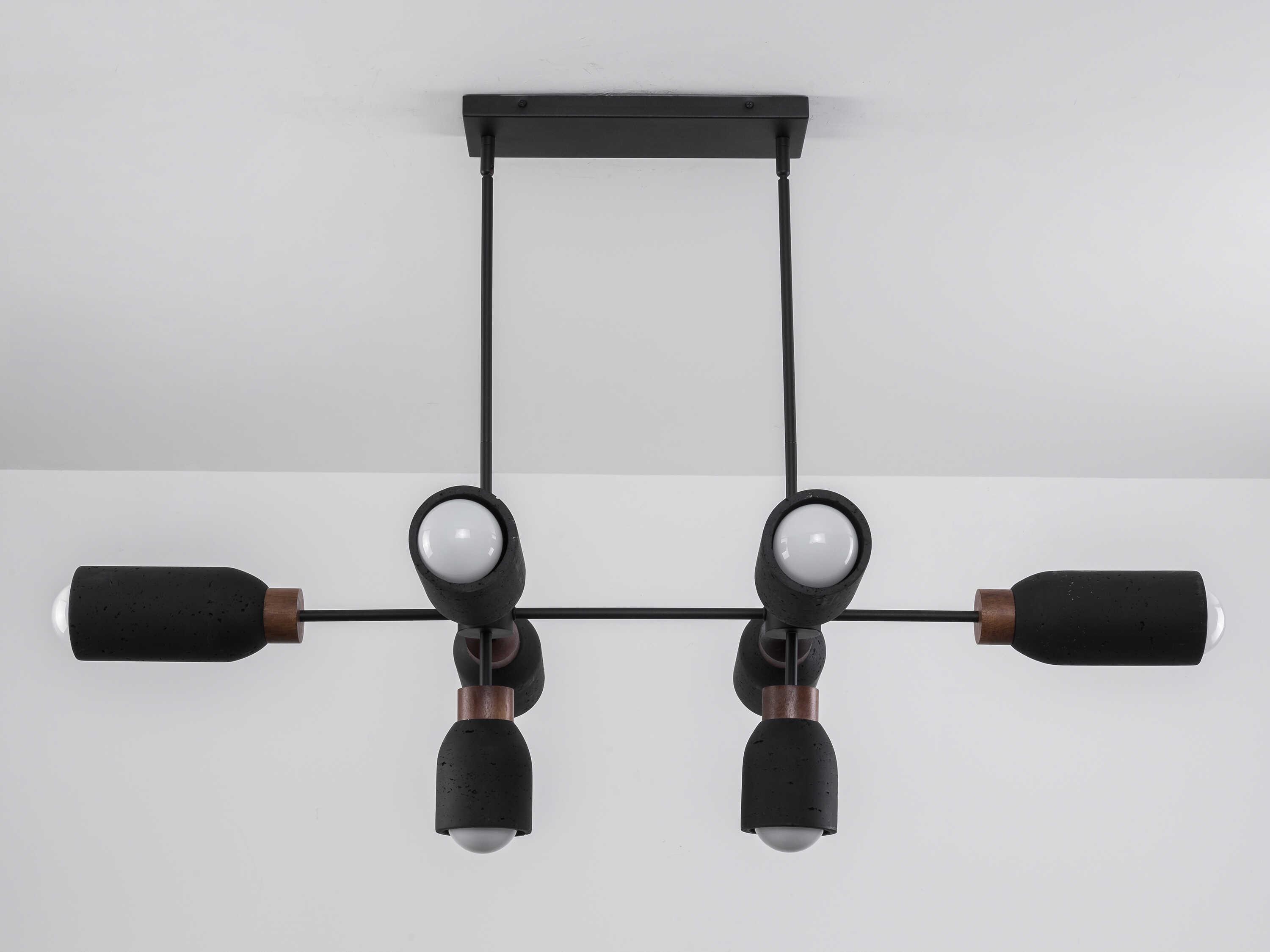 Maxim Lighting Pompeii 8-Light Lava Black Cylinder Island Pendant