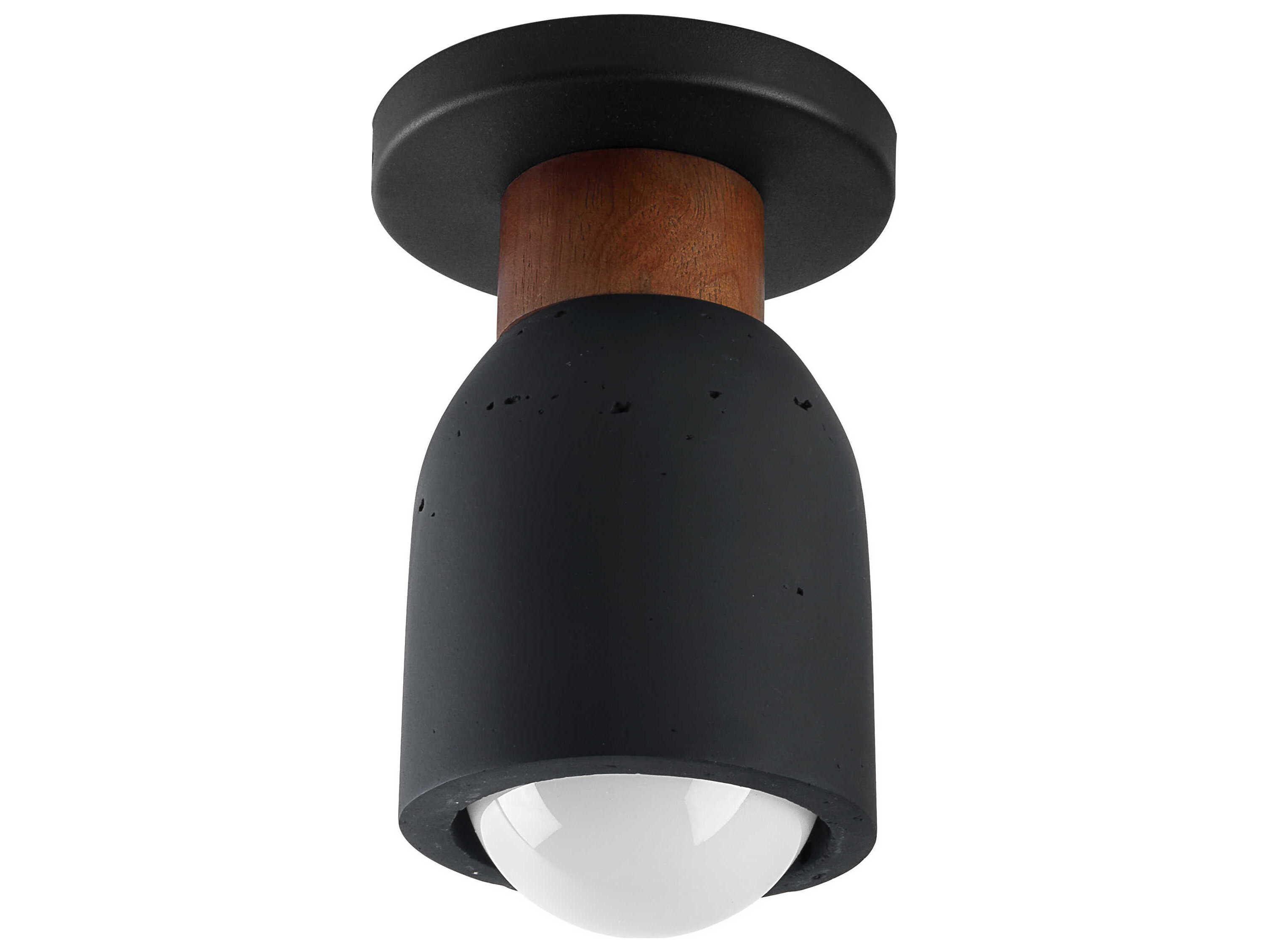 Maxim Lighting Pompeii 1-Light Lava Black Cylinder Flush Mount