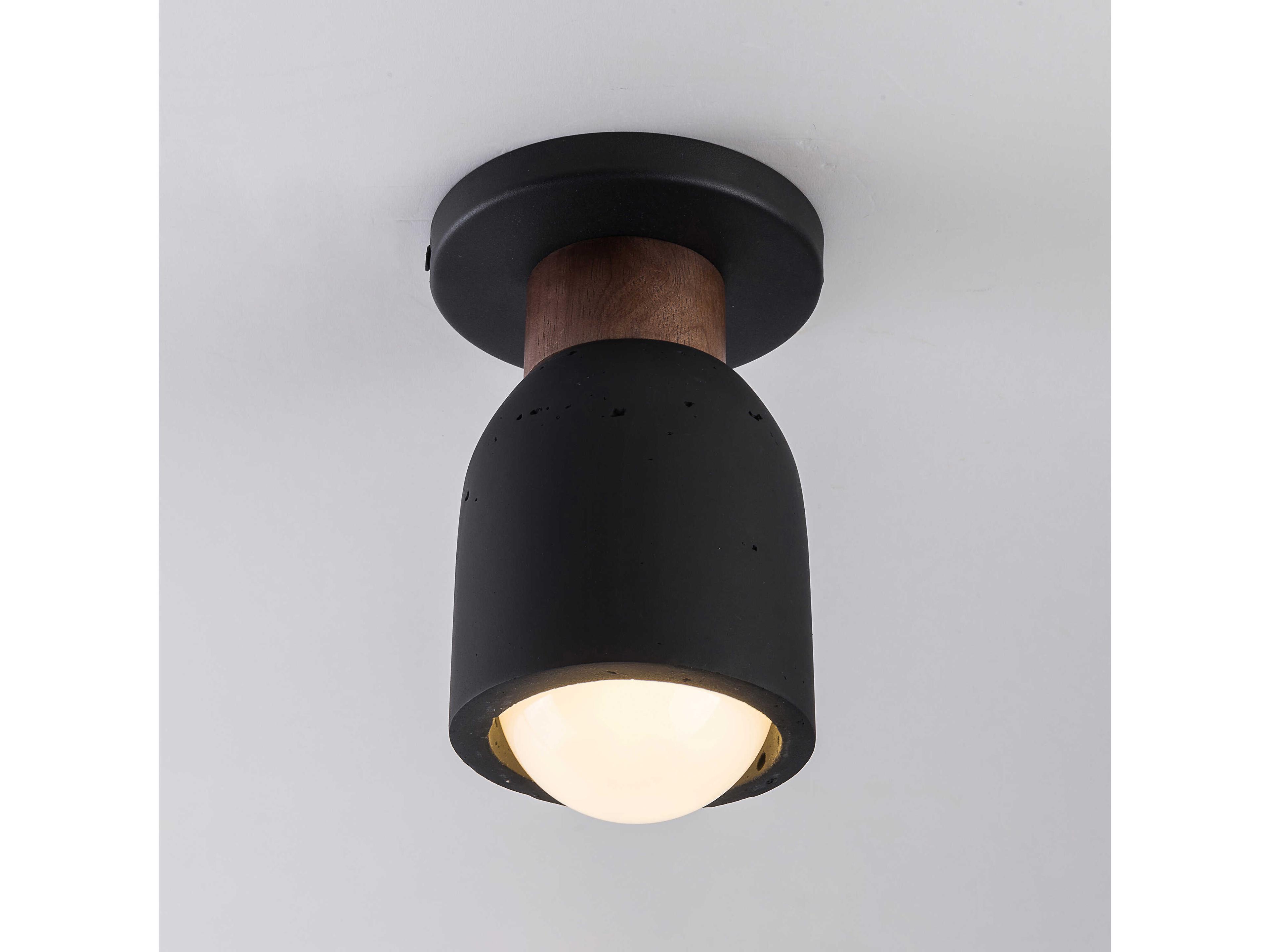 Maxim Lighting Pompeii 1-Light Lava Black Cylinder Flush Mount
