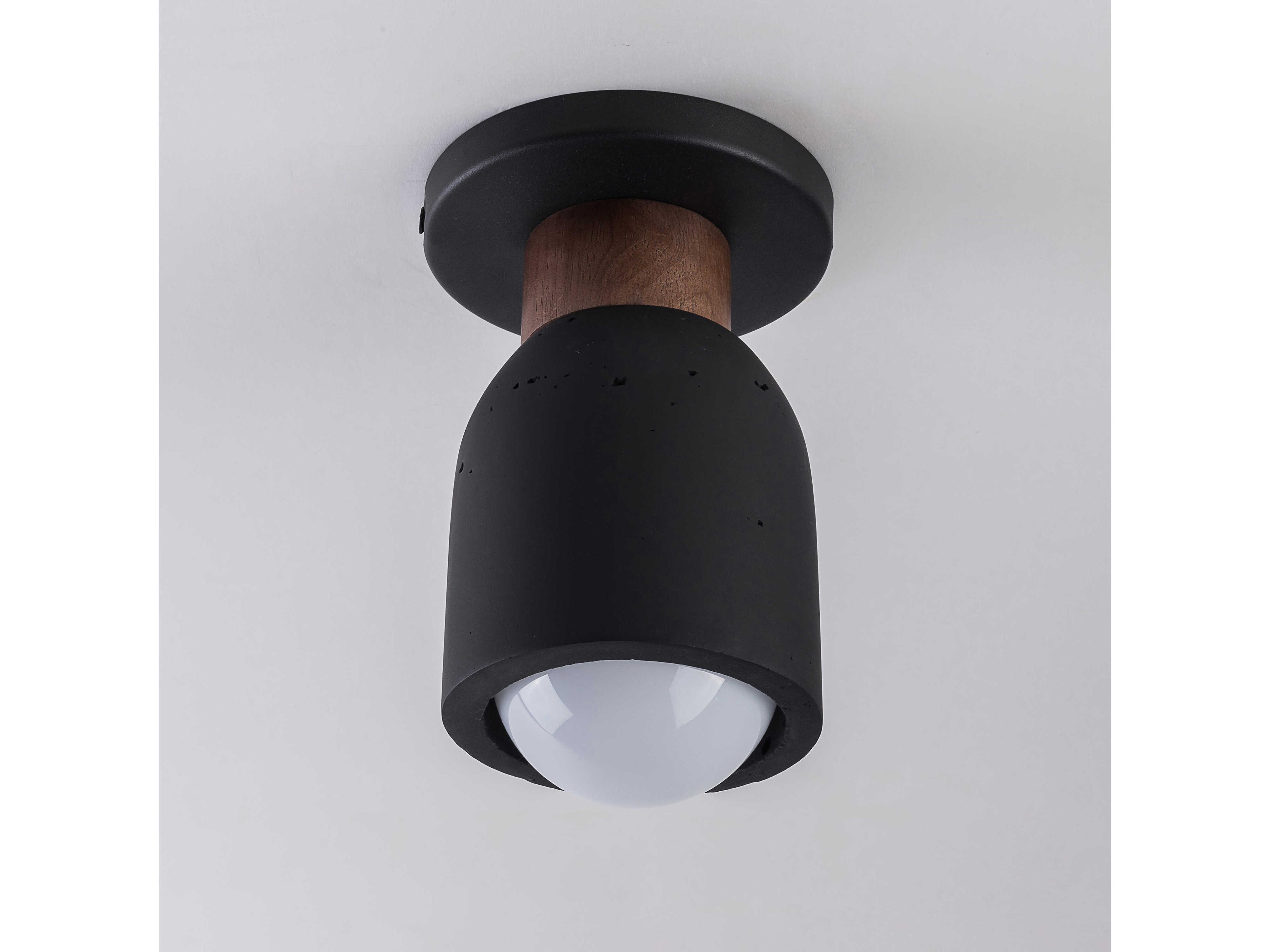 Maxim Lighting Pompeii 1-Light Lava Black Cylinder Flush Mount