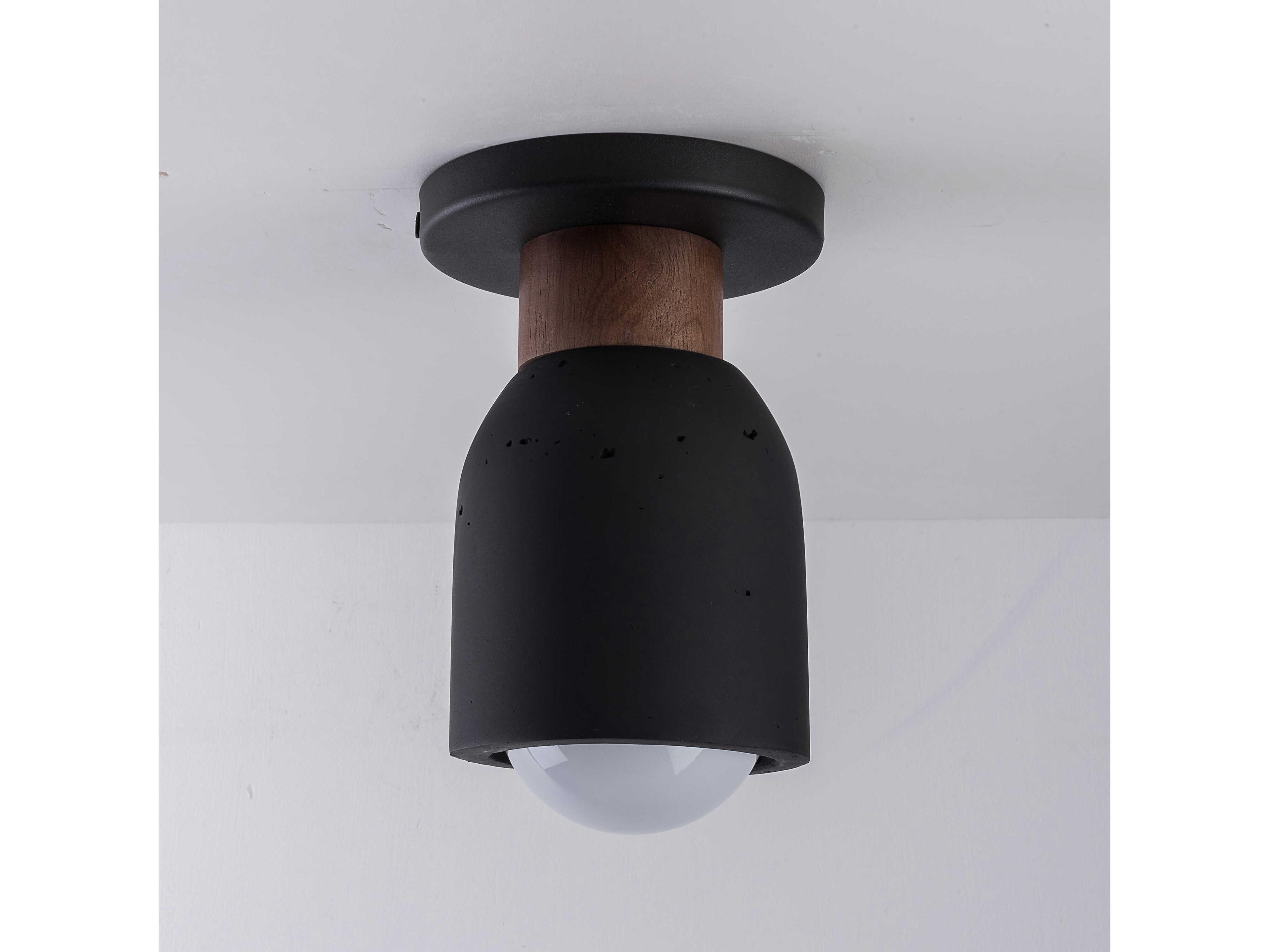 Maxim Lighting Pompeii 1-Light Lava Black Cylinder Flush Mount