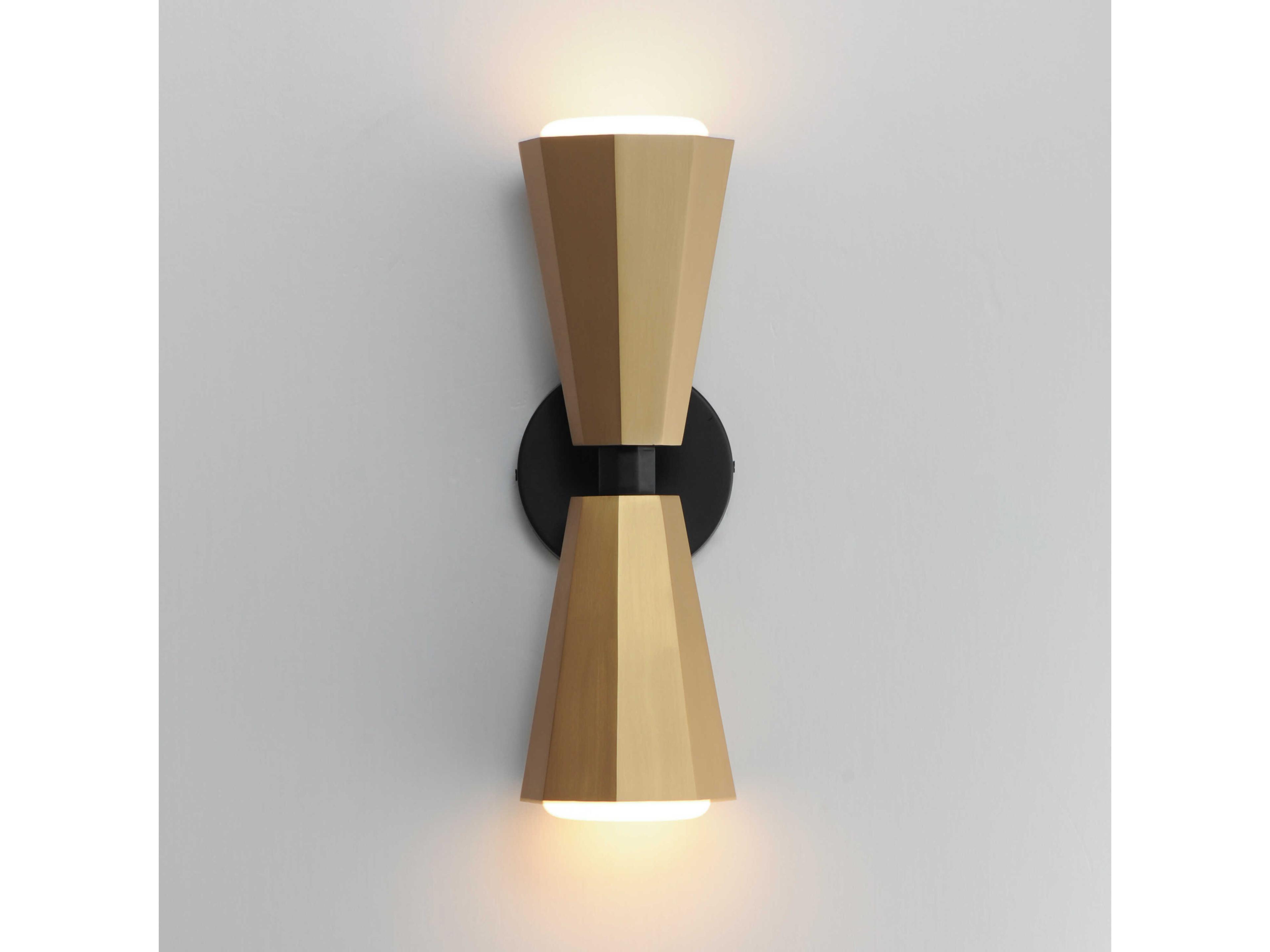 Maxim Lighting Rizzo 2-Light Black Antique Brass Wall Sconce