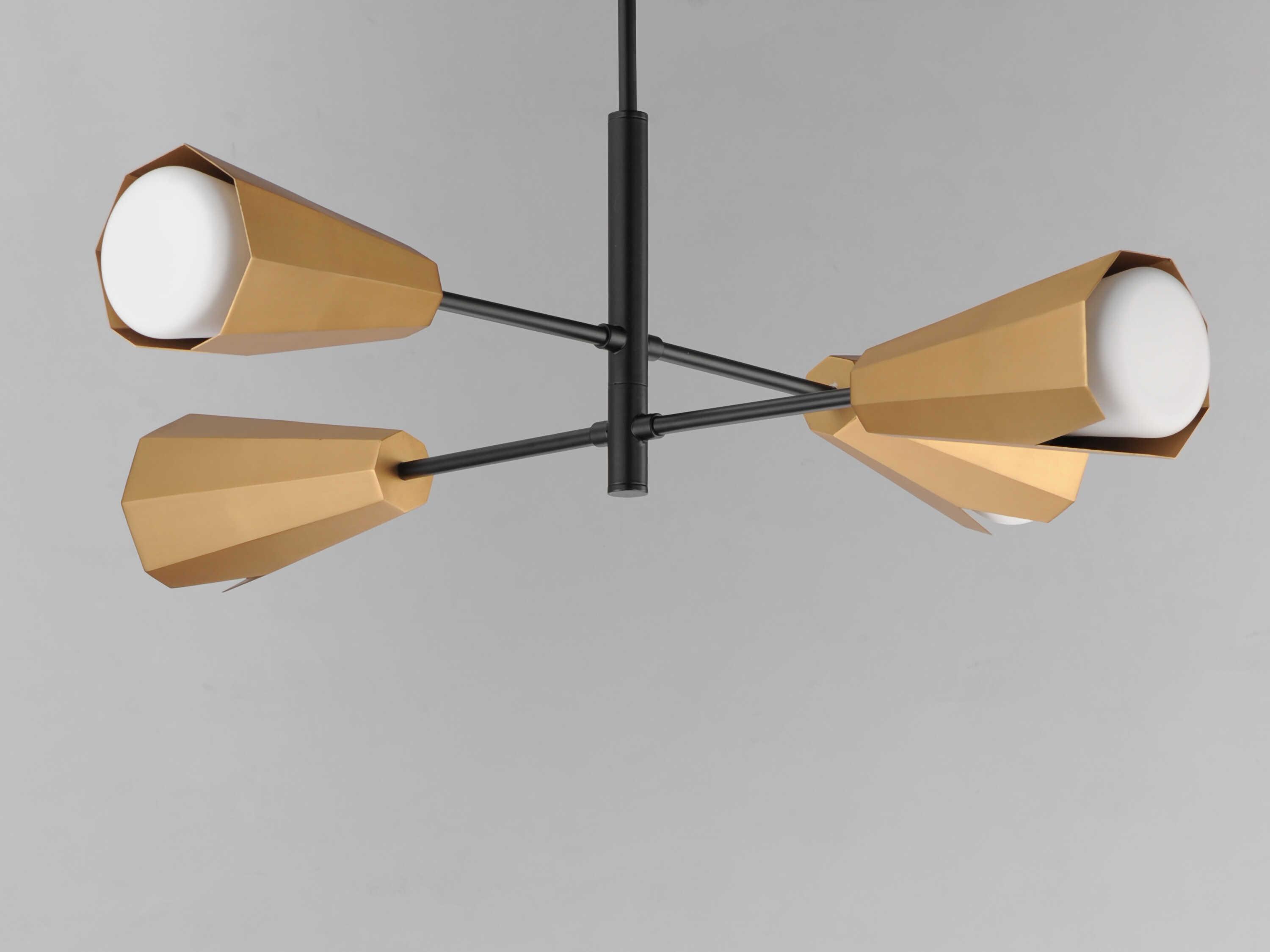 Maxim Lighting Rizzo 4-Light Black Antique Brass Chandelier