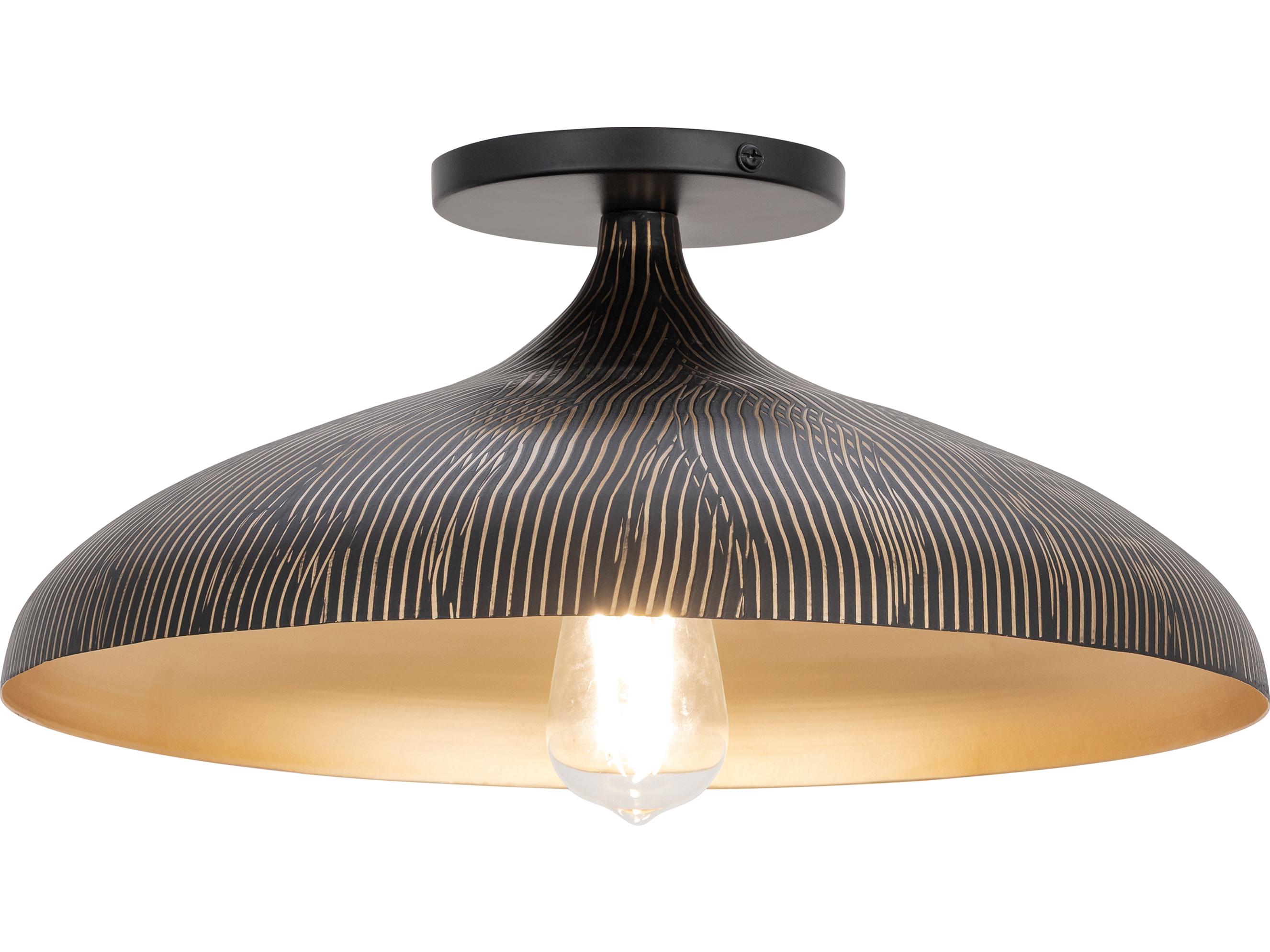 Maxim Lighting Fleur 1-Light Black Gold Flush Mount