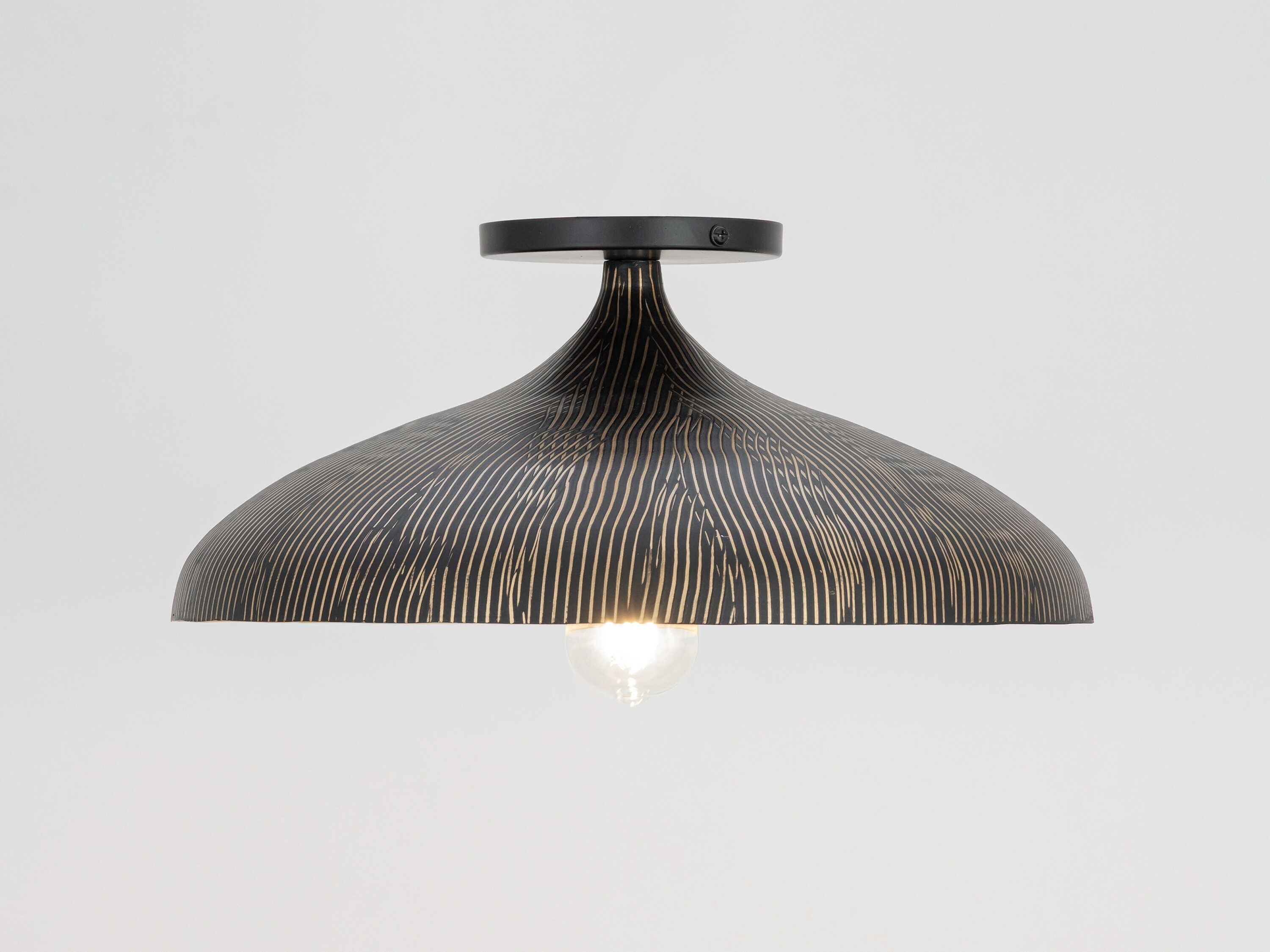 Maxim Lighting Fleur 1-Light Black Gold Flush Mount