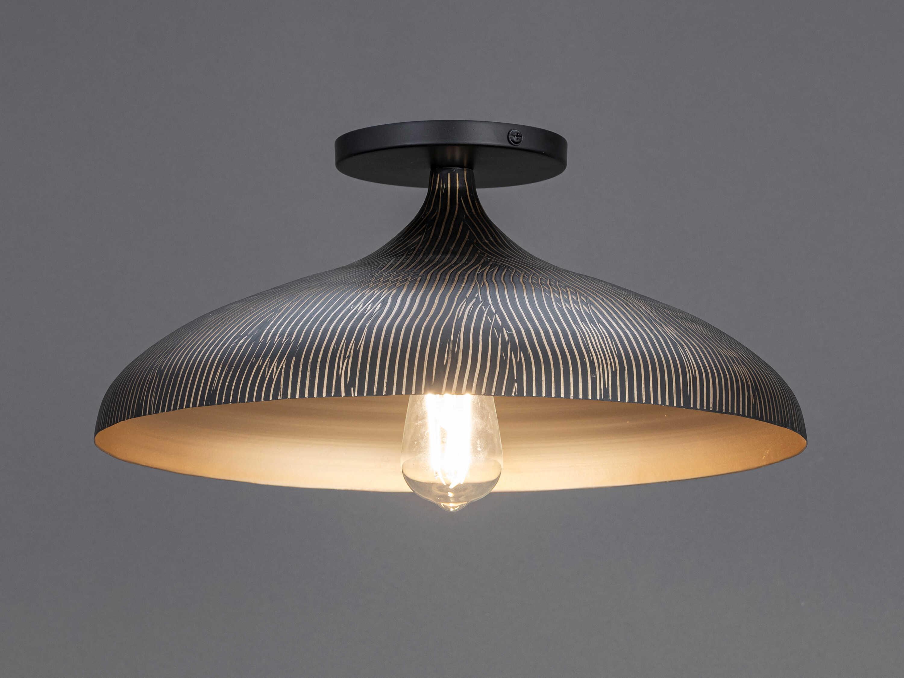 Maxim Lighting Fleur 1-Light Black Gold Flush Mount