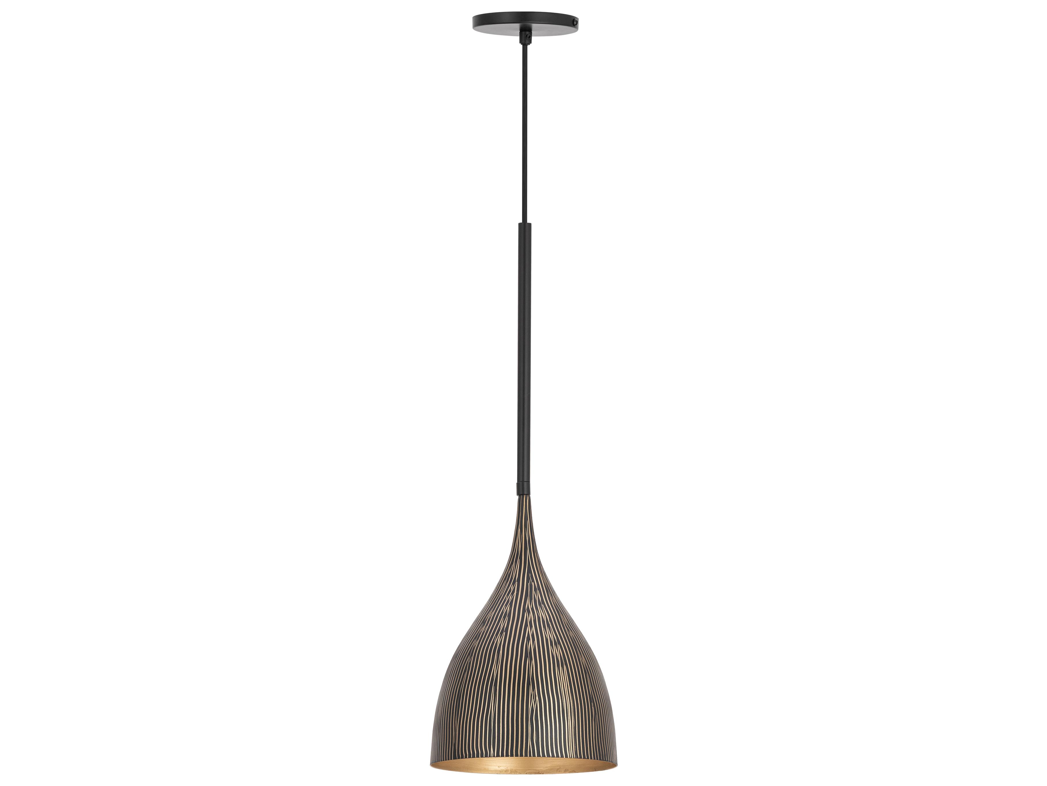 Maxim Lighting Fleur 1-Light Black Gold Mini Pendant