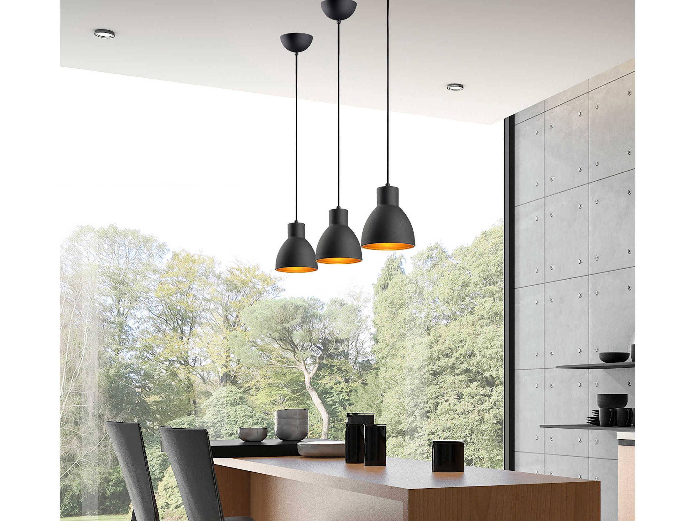 Maxim Lighting Cora 1-Light Black Gold Bell Mini Pendant