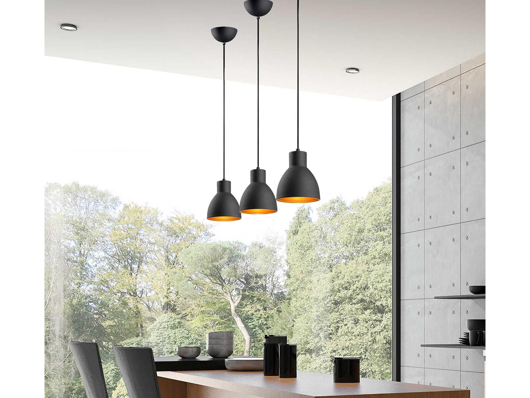 Maxim Lighting Cora 1-Light Black Gold Bell Mini Pendant