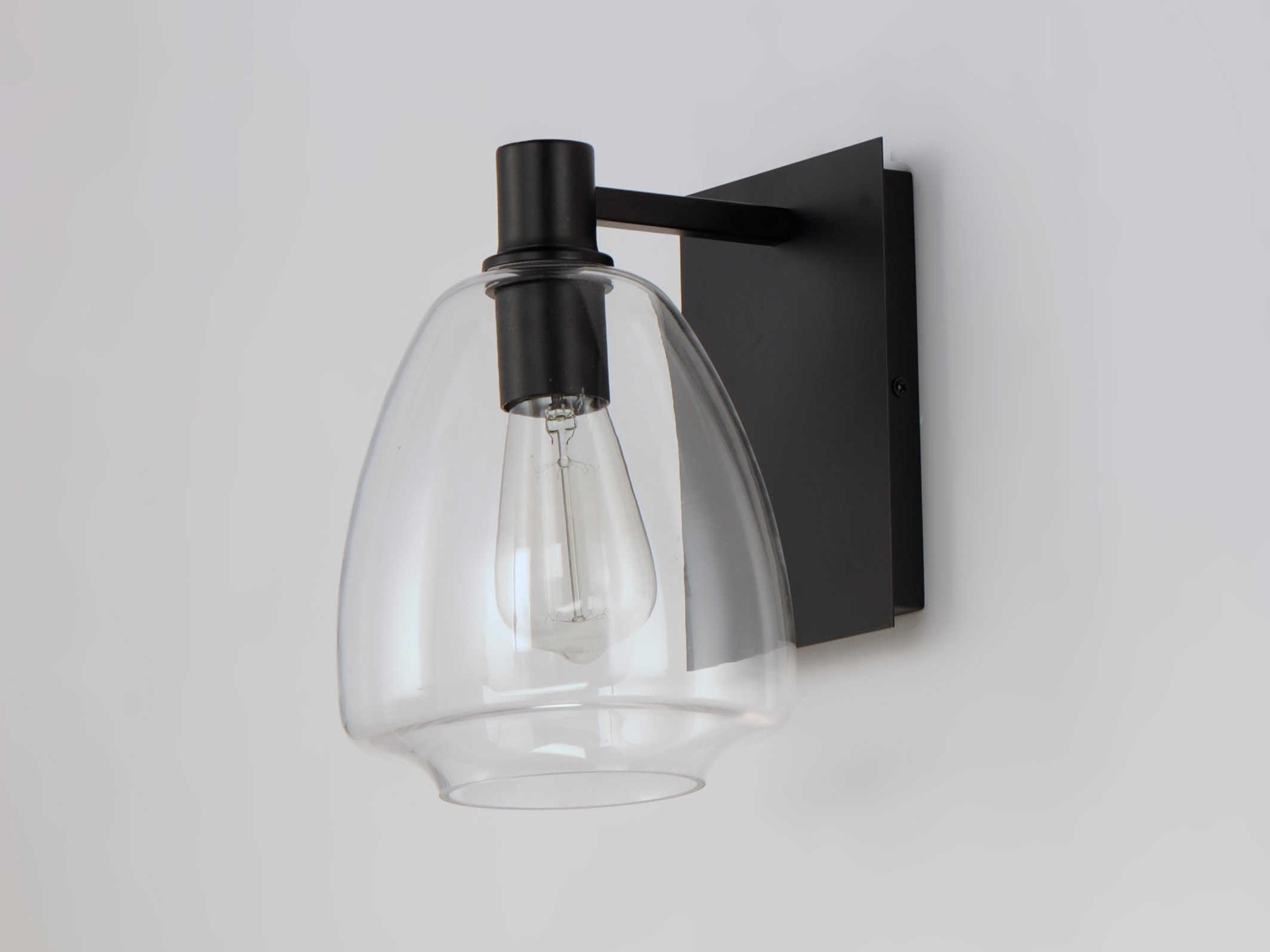 Maxim Lighting Babylon 1-Light Black Glass Wall Sconce