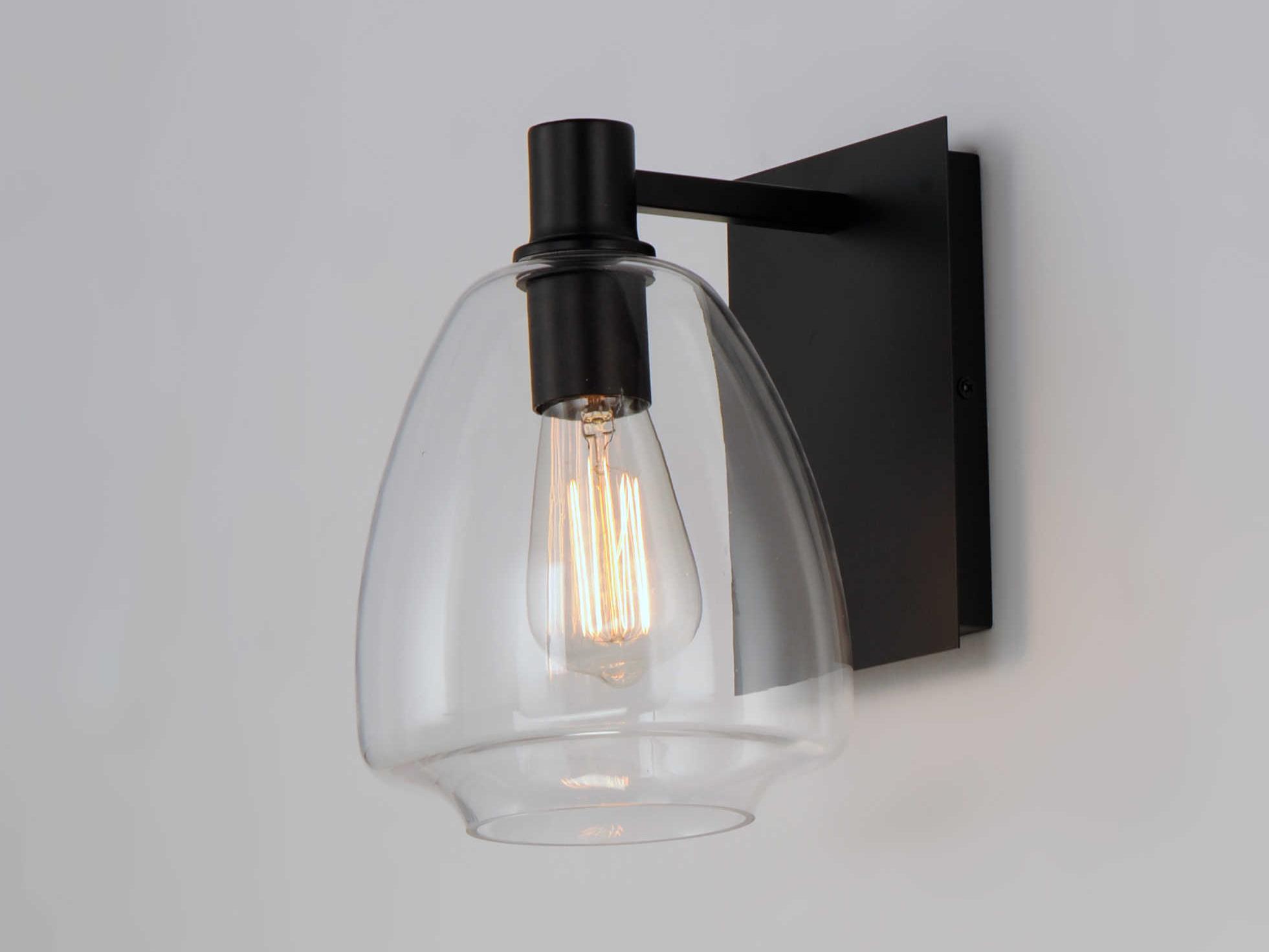 Maxim Lighting Babylon 1-Light Black Glass Wall Sconce