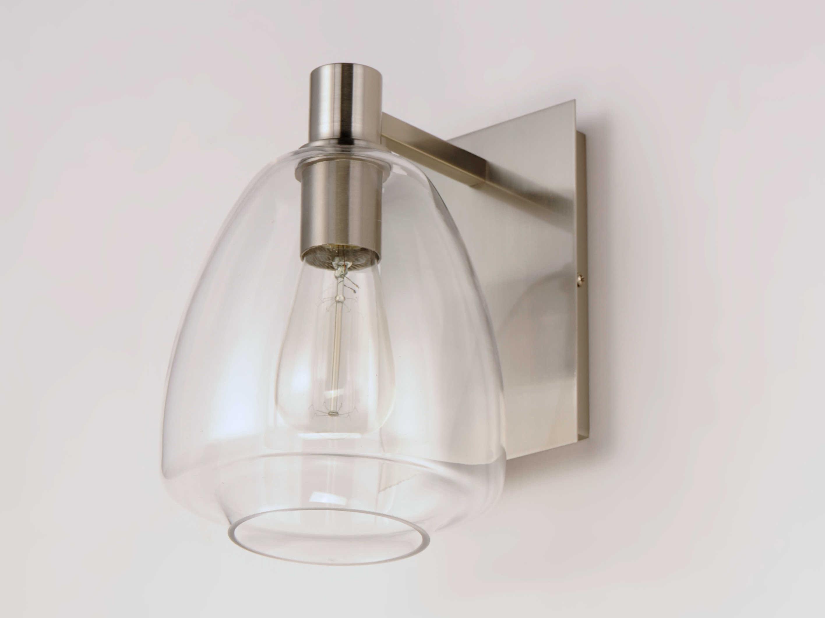 Maxim Lighting Babylon 1-Light Satin Nickel Glass Wall Sconce