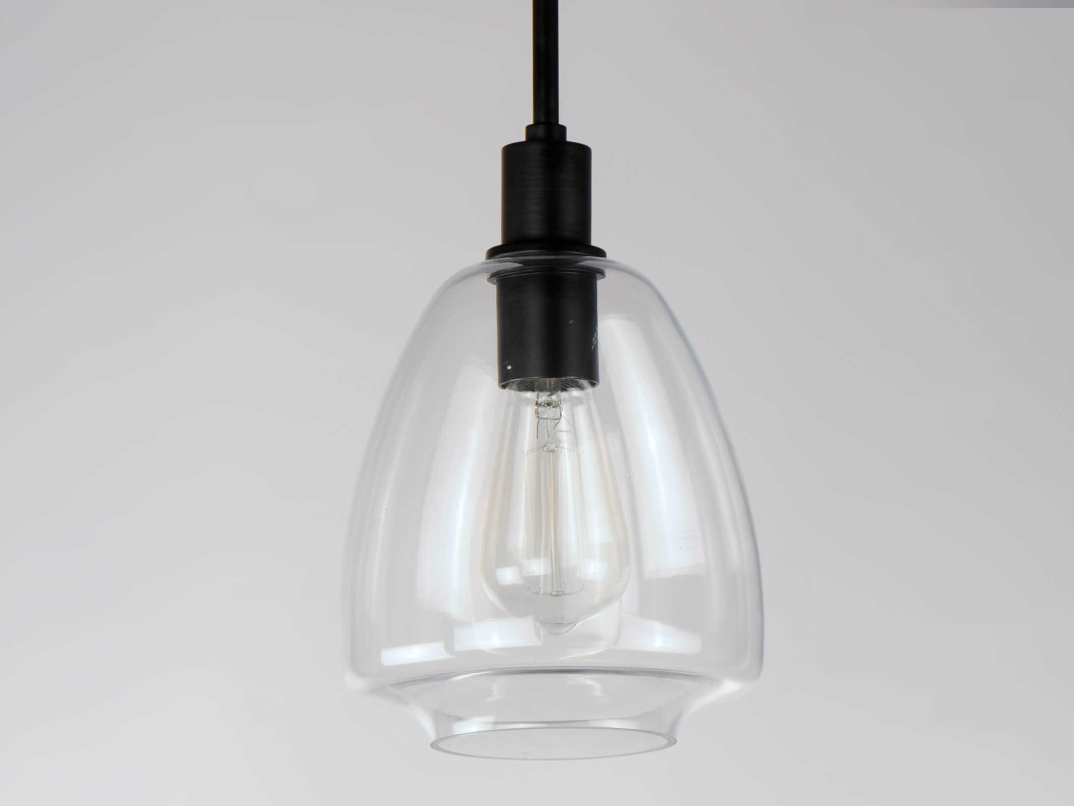 Maxim Lighting Babylon 1-Light Black Glass Bell Mini Pendant