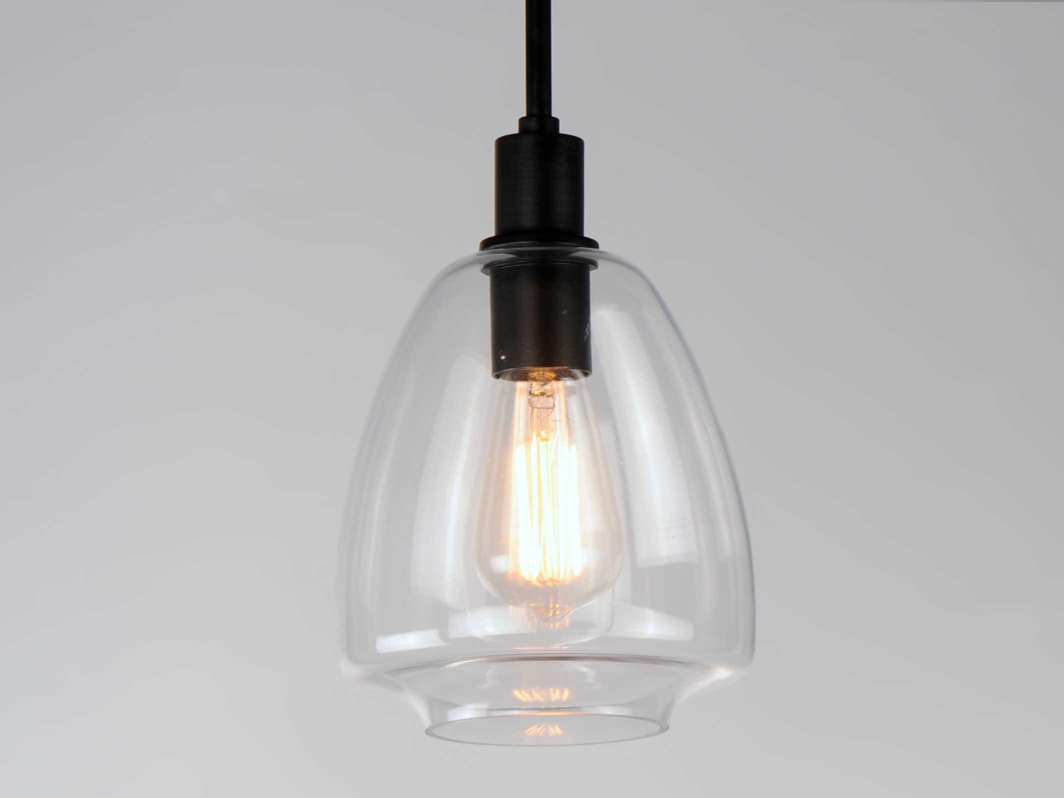 Maxim Lighting Babylon 1-Light Black Glass Bell Mini Pendant