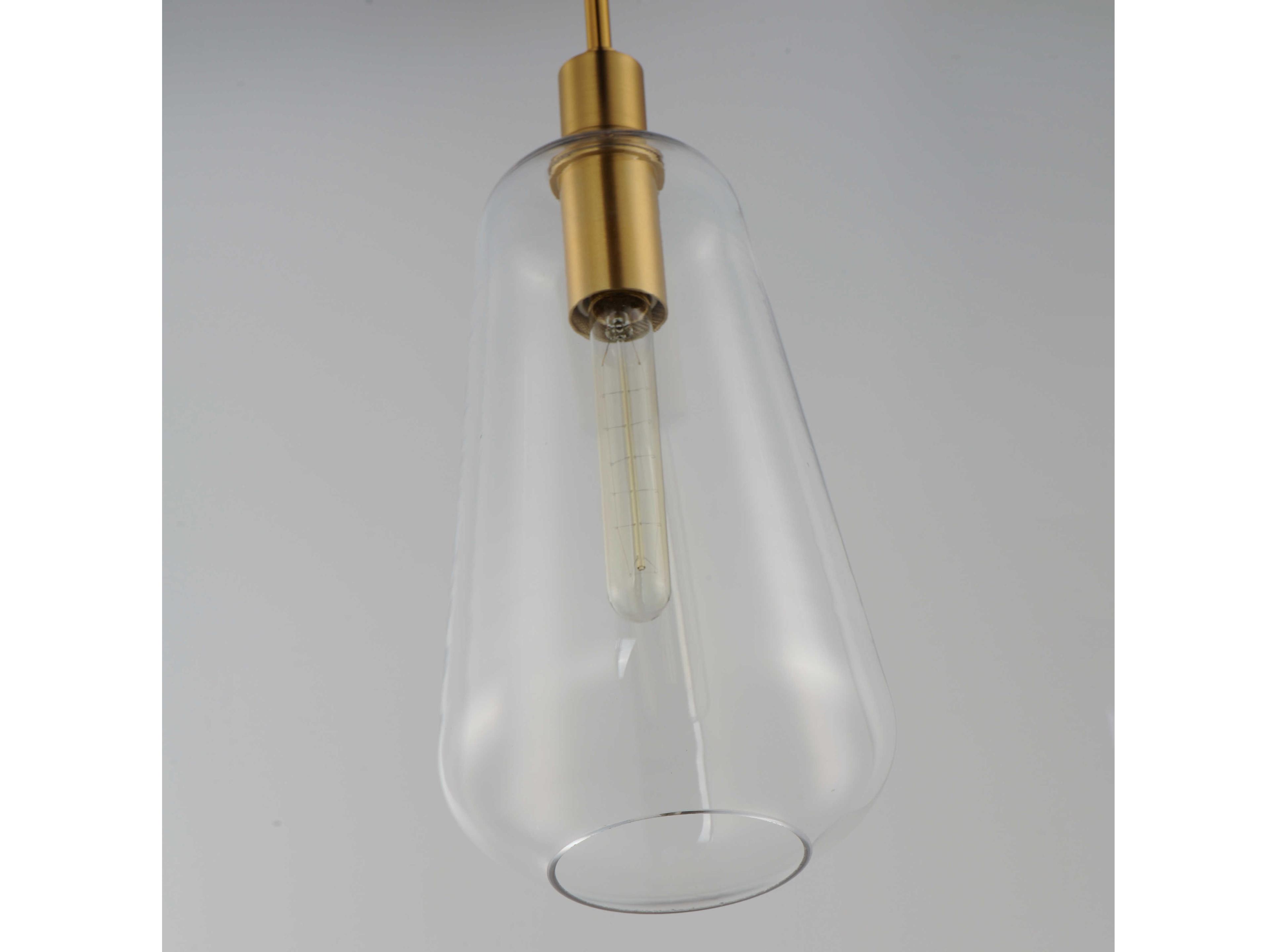 Maxim Lighting Babylon 1-Light Satin Brass Glass Bell Mini Pendant