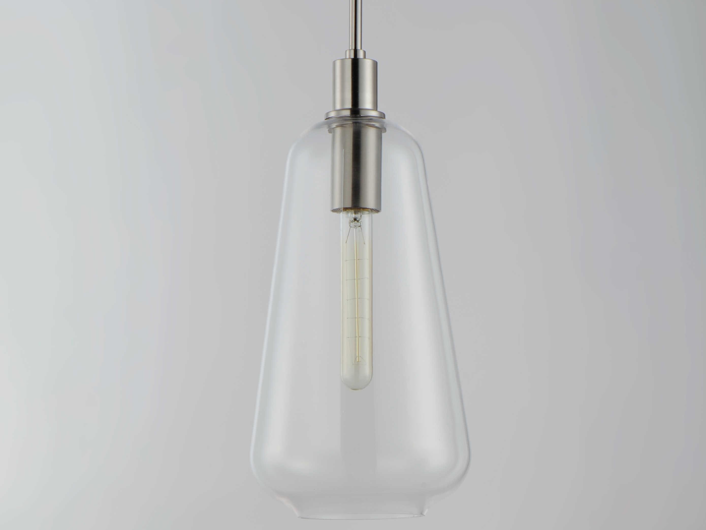 Maxim Lighting Babylon 1-Light Satin Nickel Glass Bell Mini Pendant