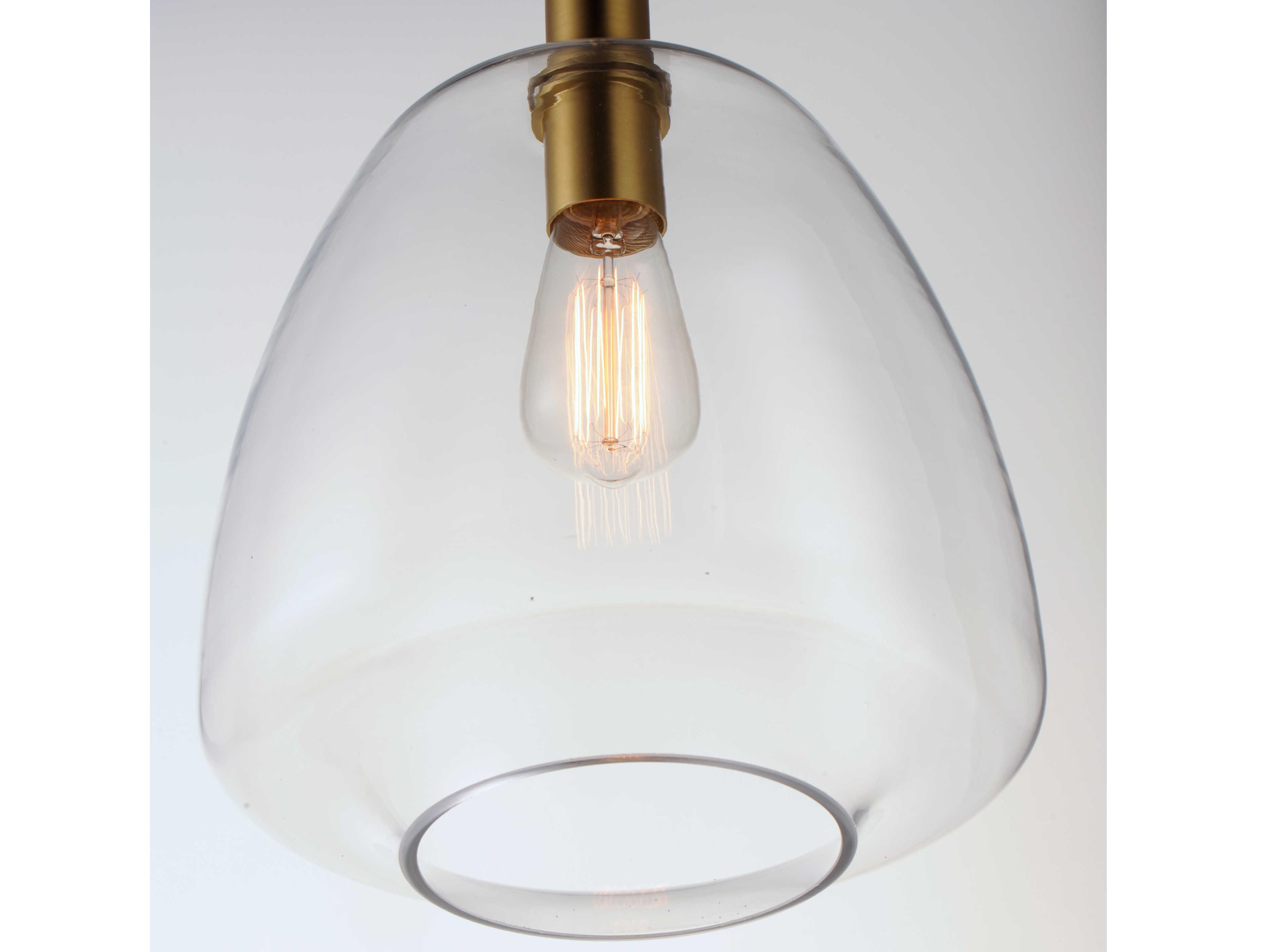 Maxim Lighting Babylon 1-Light Satin Brass Glass Bell Mini Pendant