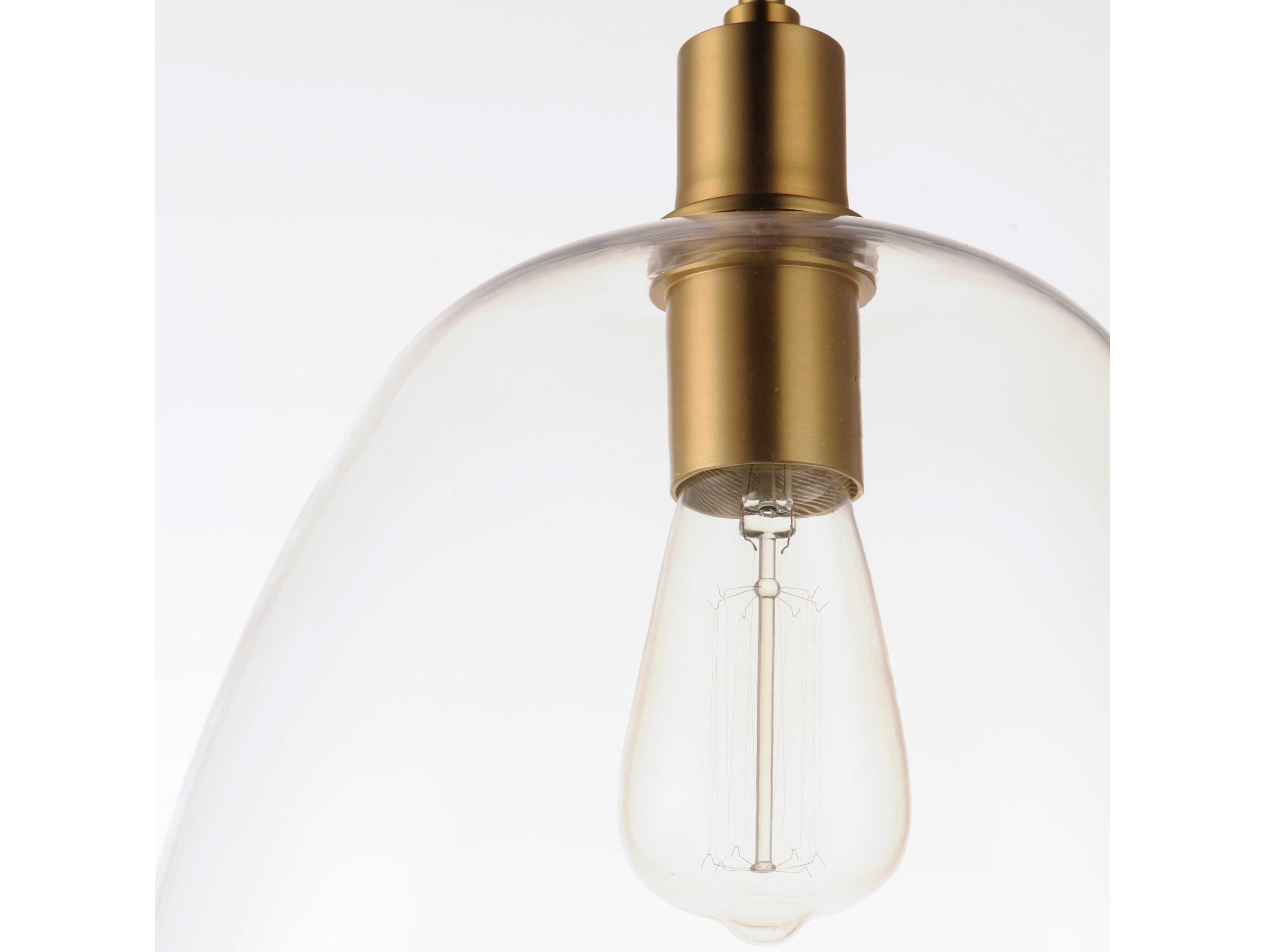 Maxim Lighting Babylon 1-Light Satin Brass Glass Bell Mini Pendant