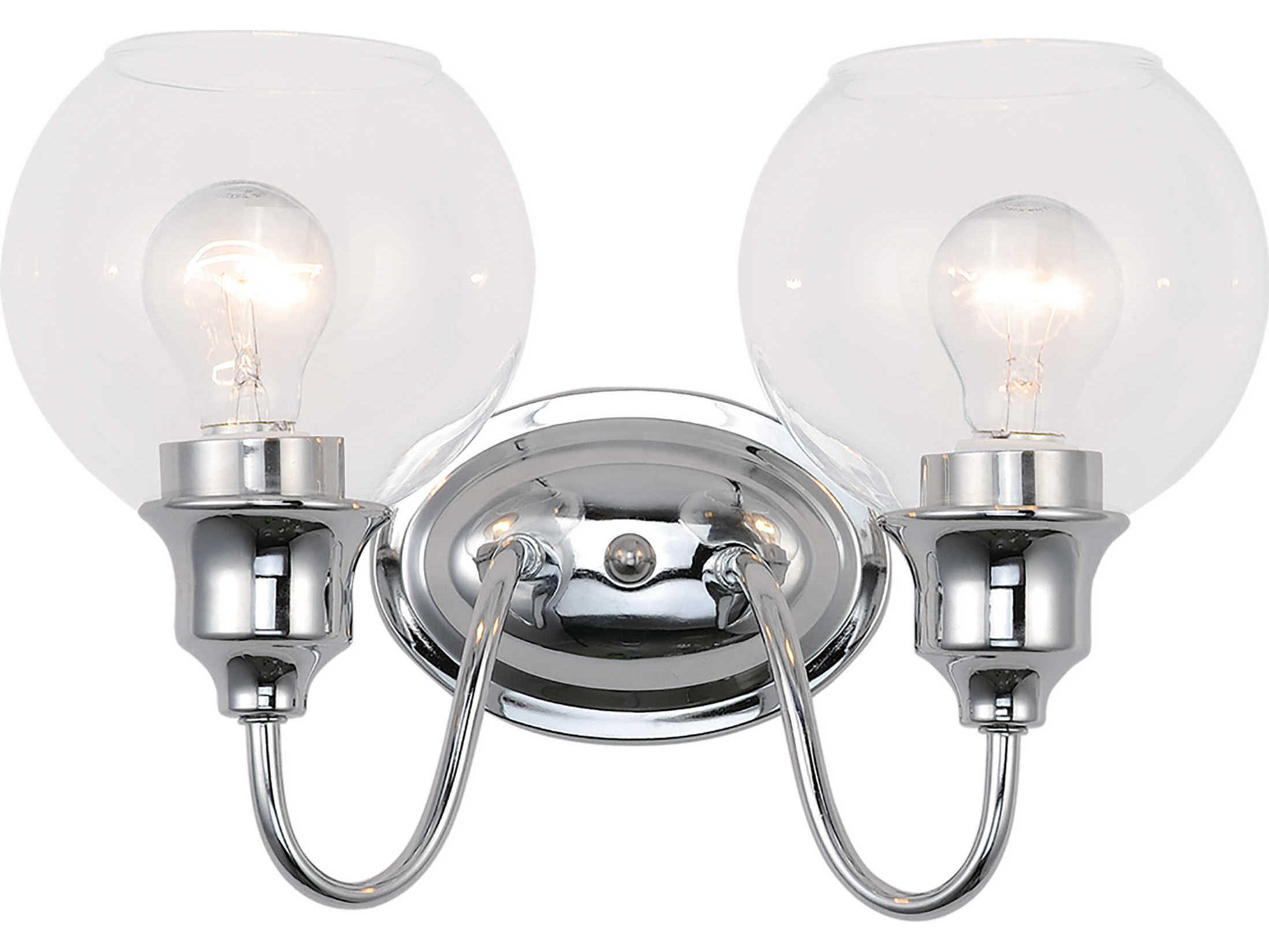 Maxim Lighting Ballord 2-Light Polished Chrome Glass Vanity Light