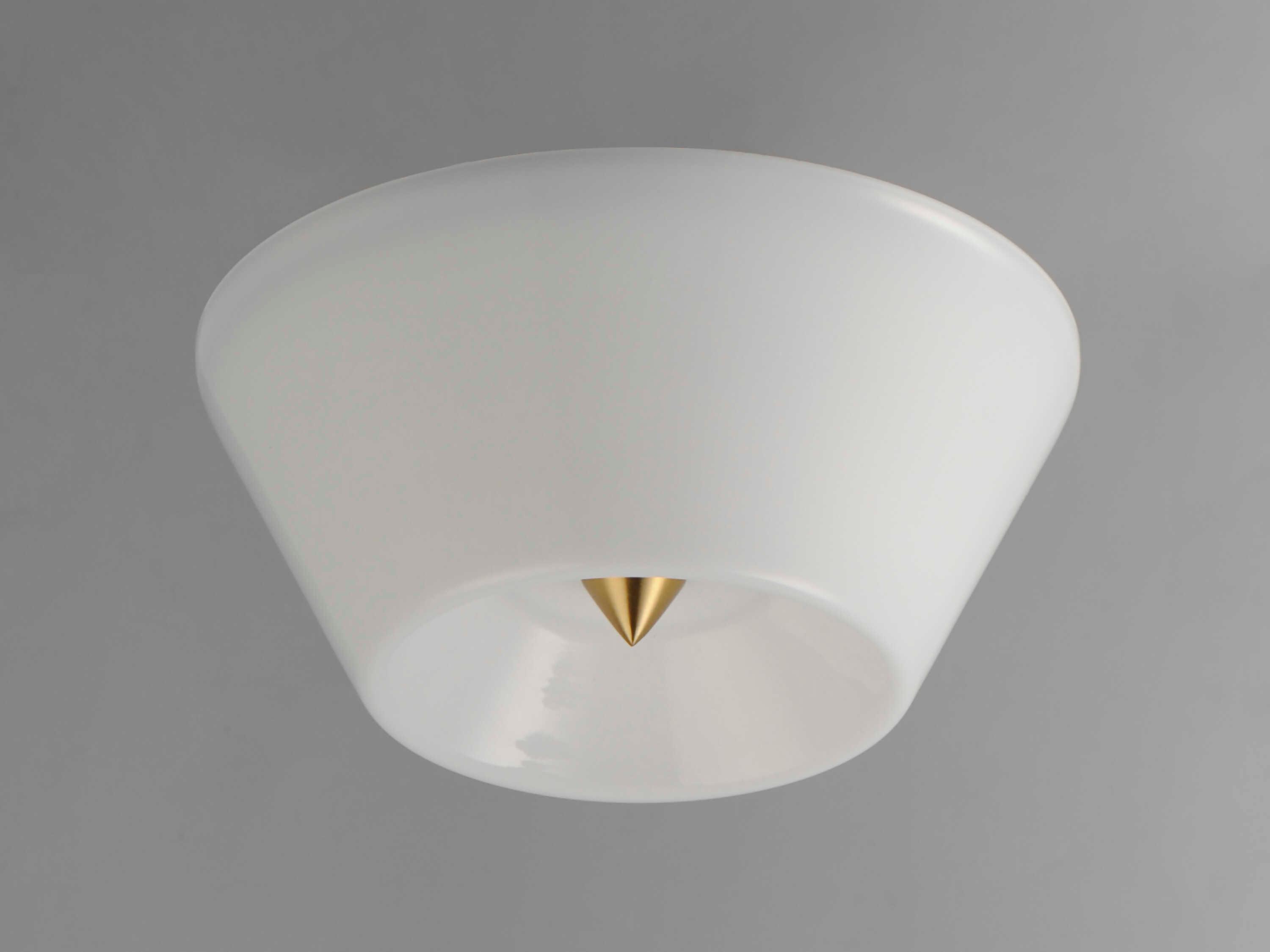 Maxim Lighting Tack 1-Light Natural Aged Brass White Flush Mount