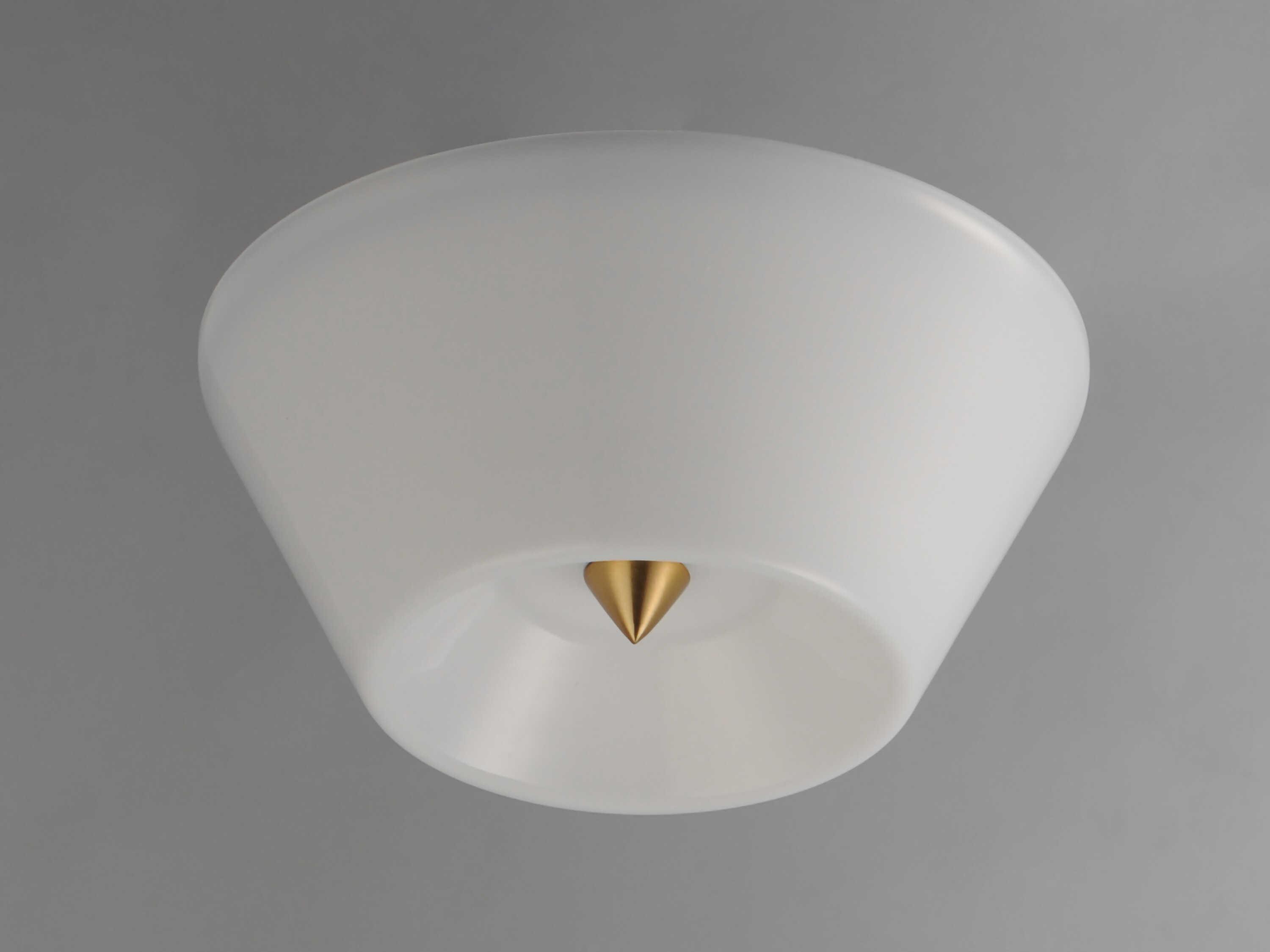 Maxim Lighting Tack 1-Light Natural Aged Brass White Flush Mount