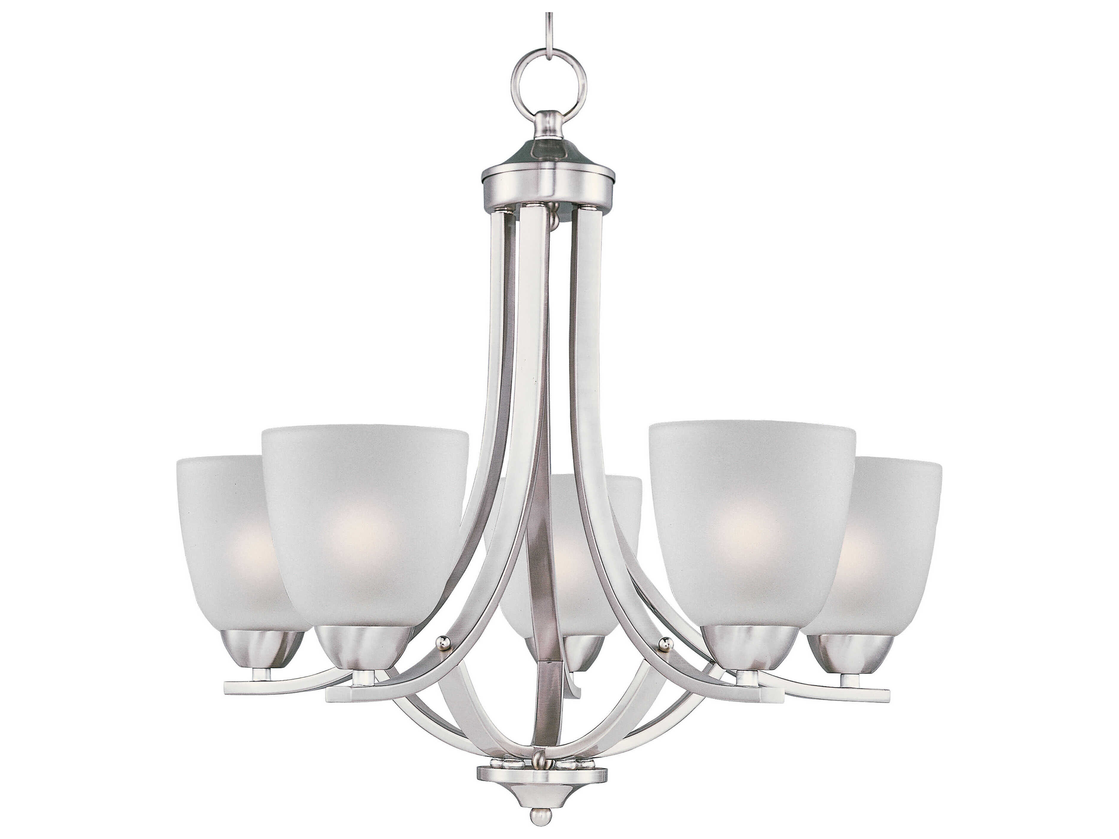 Maxim Lighting Axis 5-Light Satin Nickel Glass Bell Chandelier