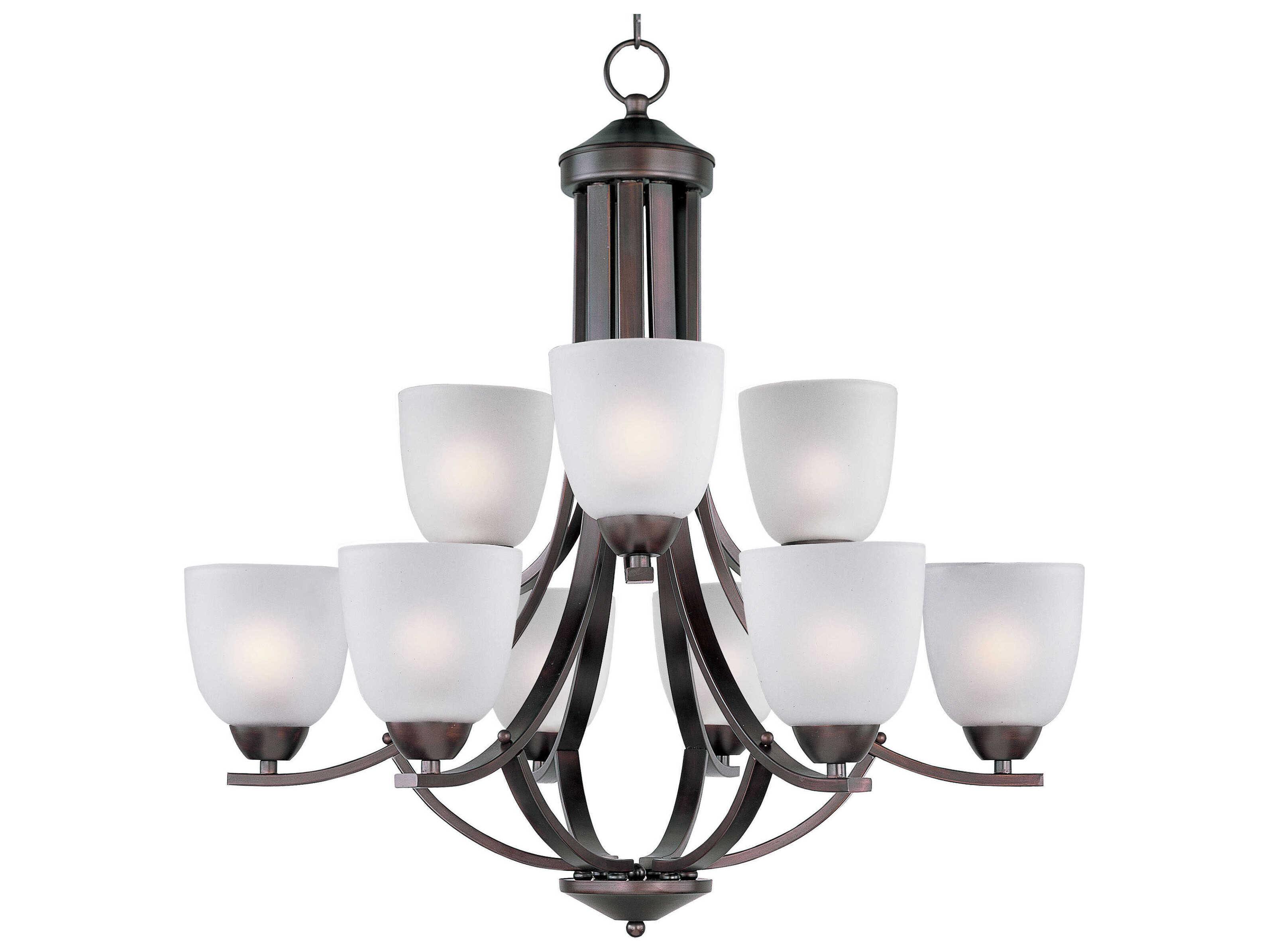 Maxim Lighting Axis 9-Light Oil Rubbed Bronze Glass Bell Tiered Chandelier