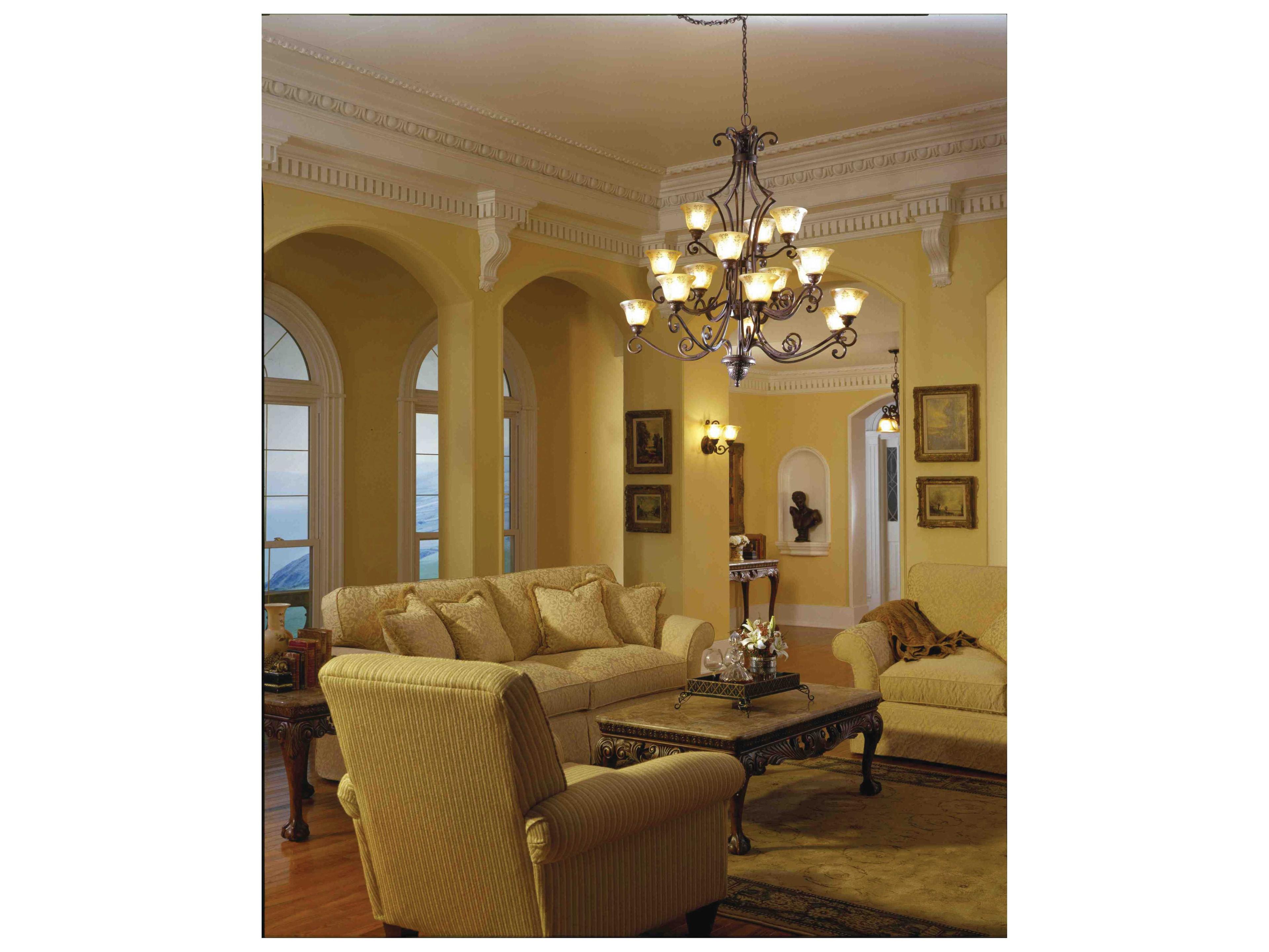 Maxim Lighting Symphony 15-Light Oil Rubbed Bronze Glass Bell Tiered Chandelier