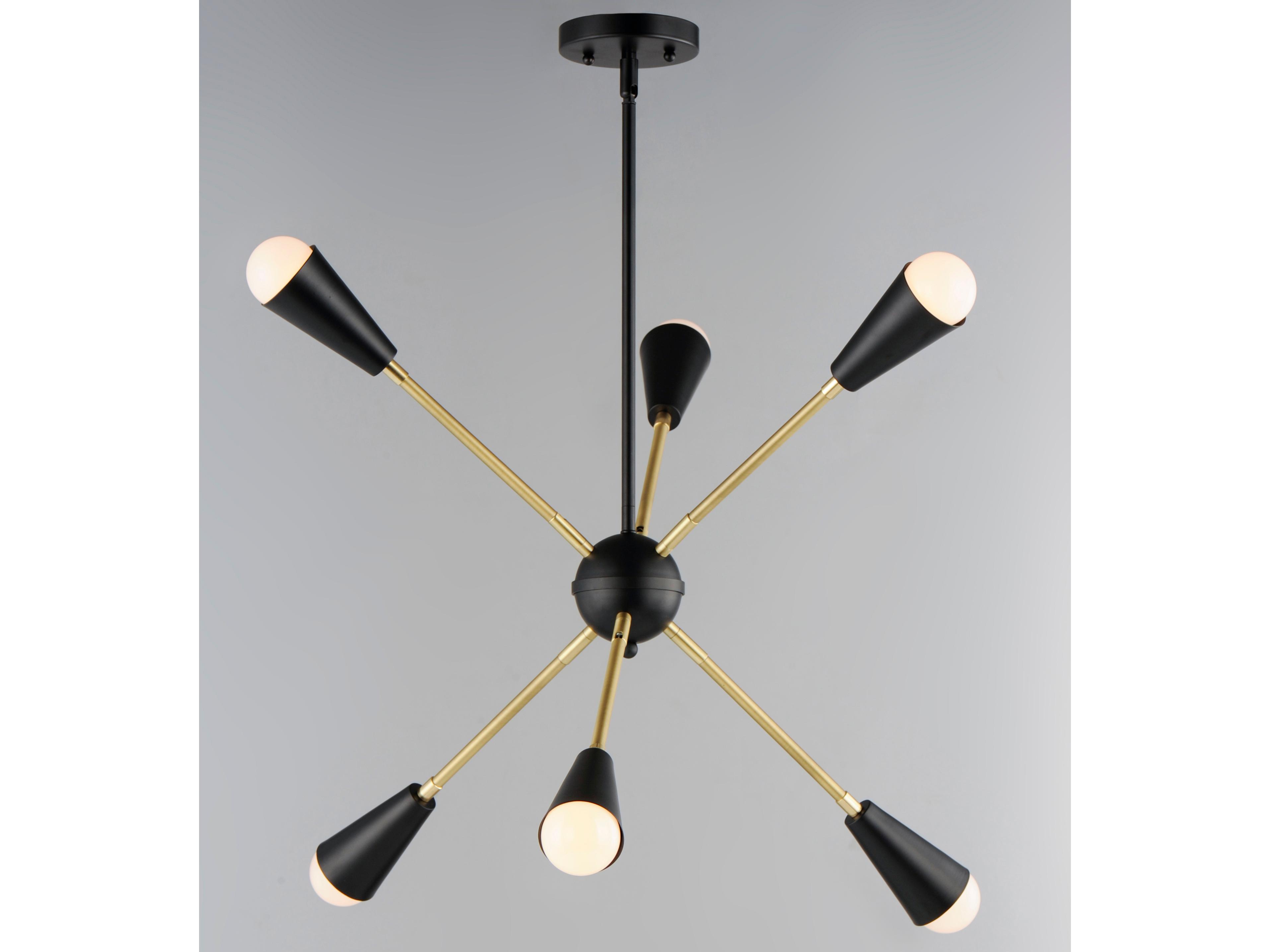 Maxim Lighting Lovell 6-Light Black Satin Brass Pendant