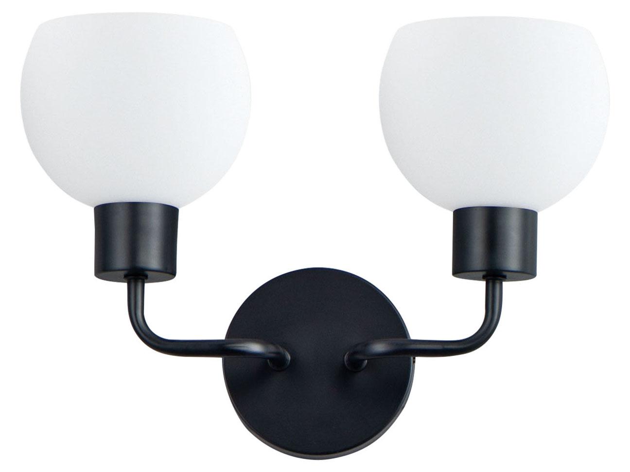 Maxim Lighting Coraline 2-Light Black Glass Wall Sconce