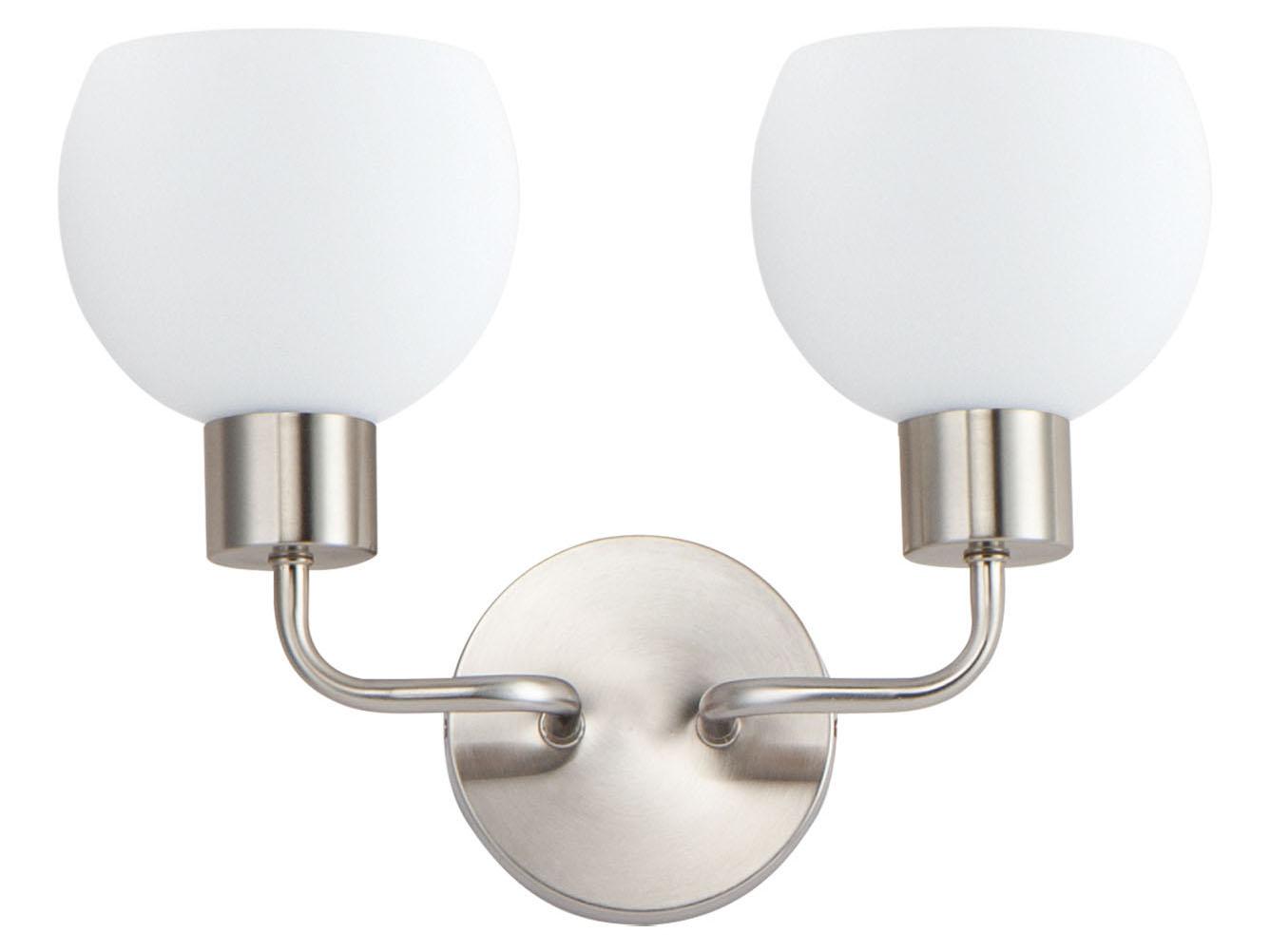 Maxim Lighting Coraline 2-Light Satin Nickel Glass Wall Sconce