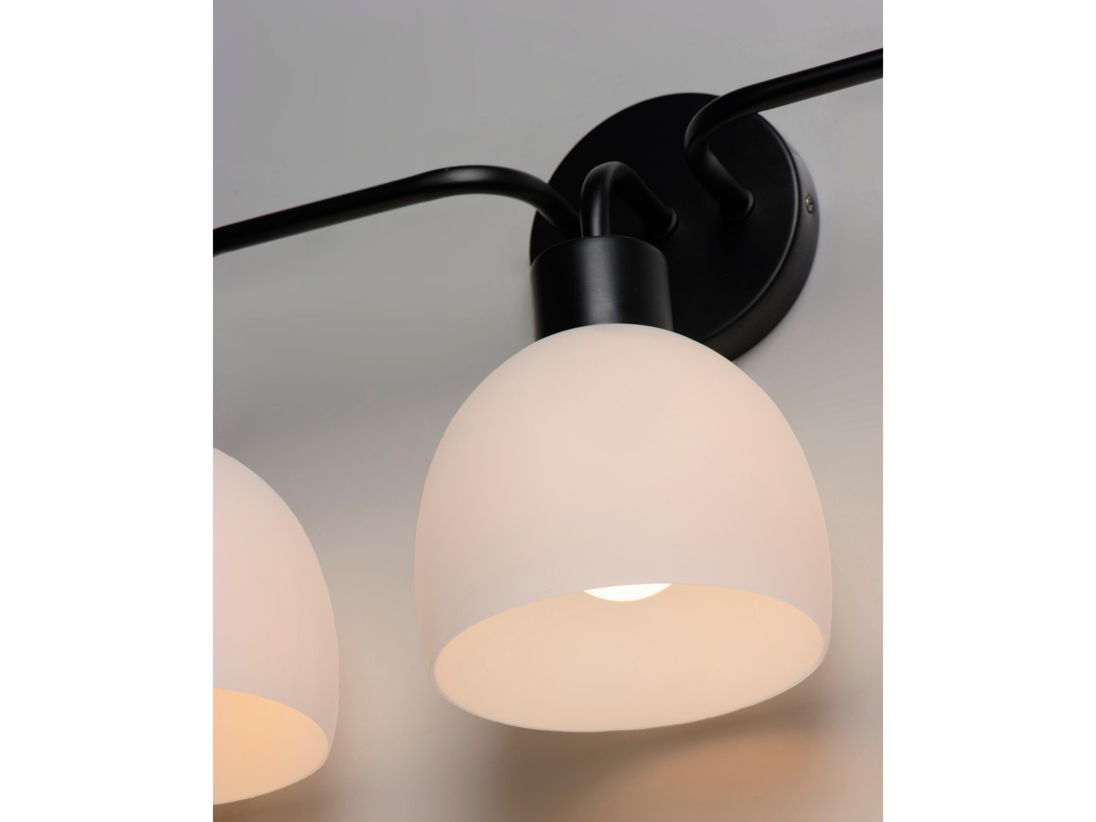 Maxim Lighting Coraline 3-Light Black White Glass Vanity Light