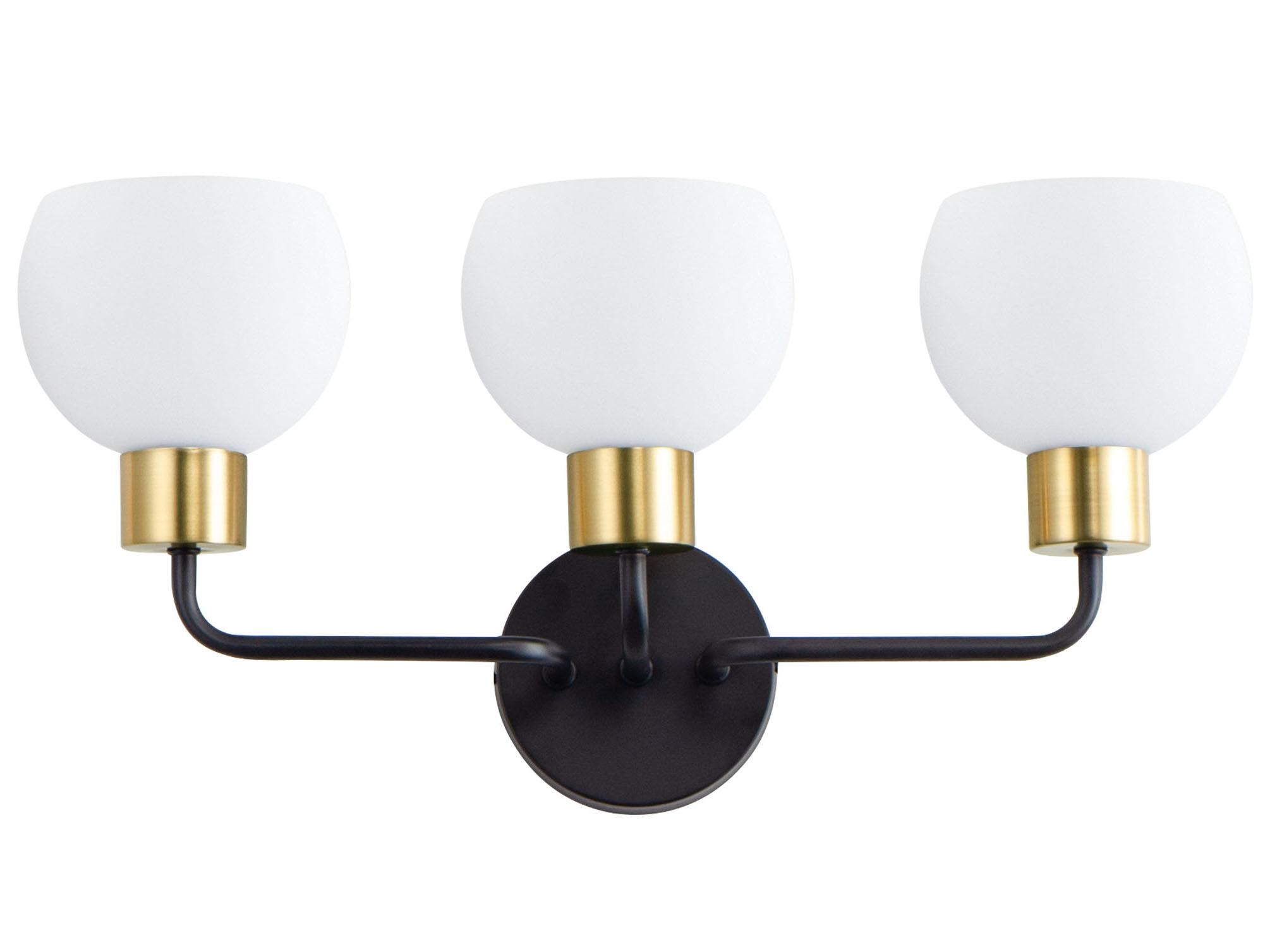 Maxim Lighting Coraline 3-Light Bronze Rupert Black Glass Vanity Light