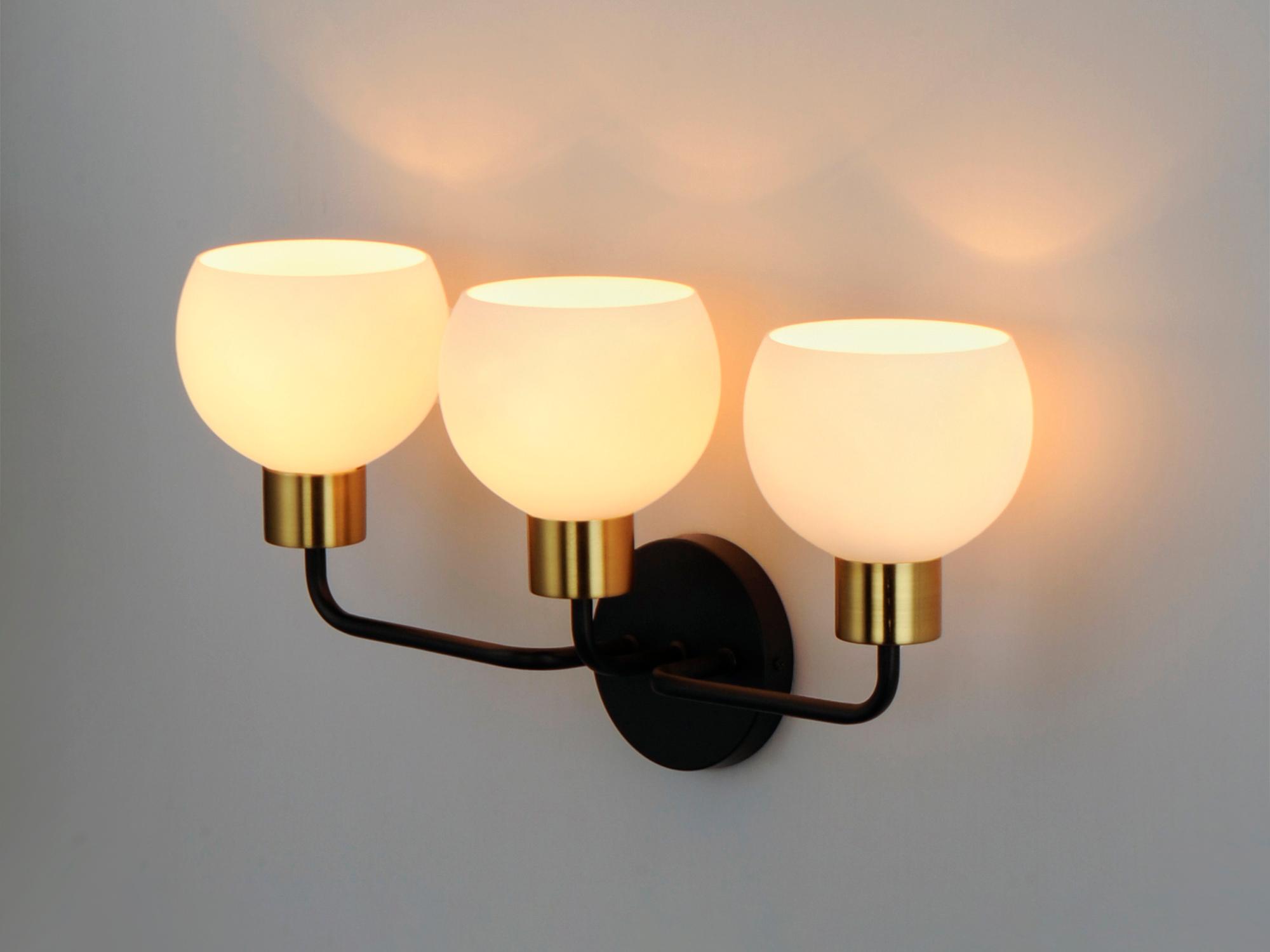 Maxim Lighting Coraline 3-Light Bronze Rupert Black Glass Vanity Light