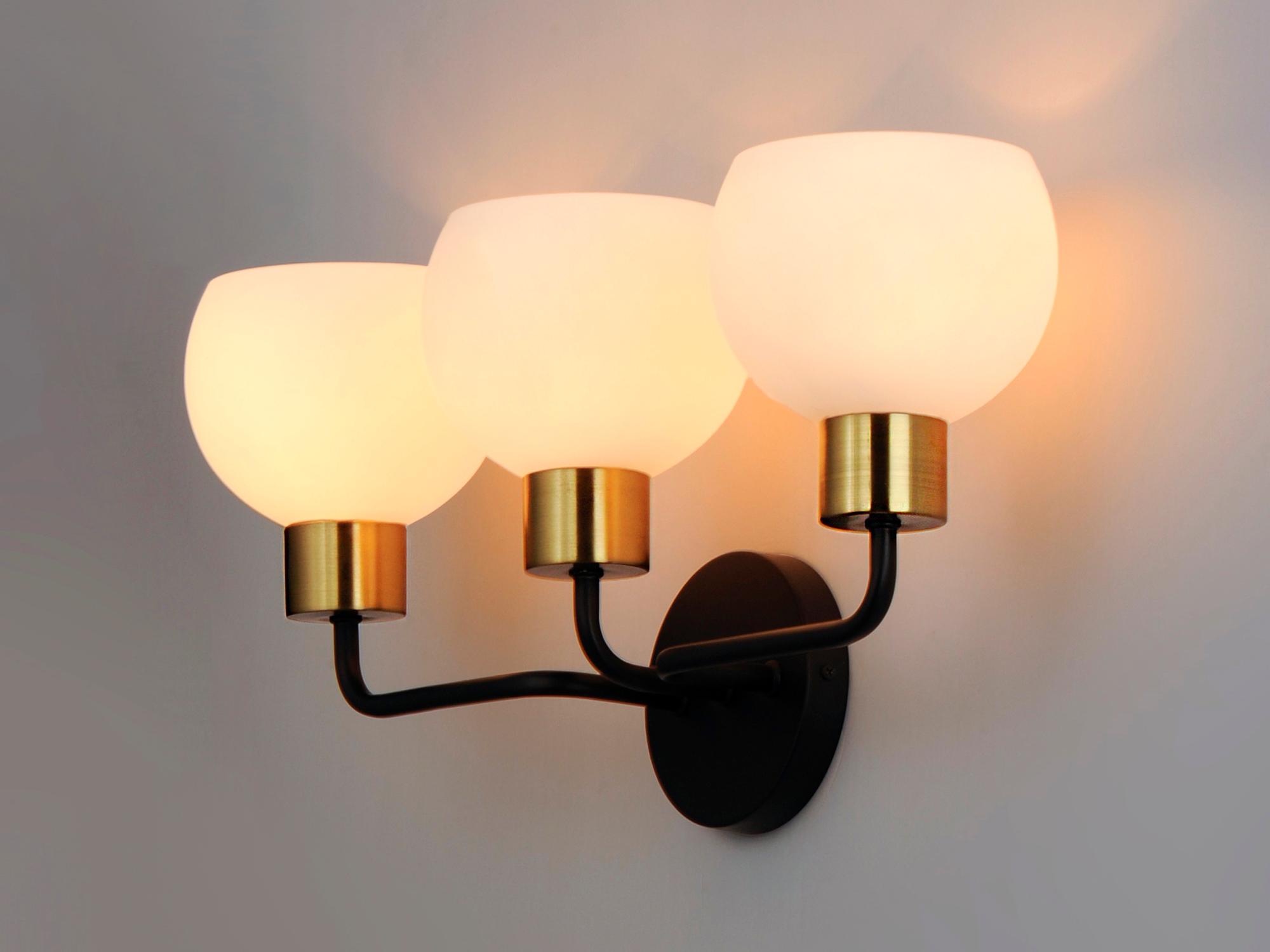 Maxim Lighting Coraline 3-Light Bronze Rupert Black Glass Vanity Light