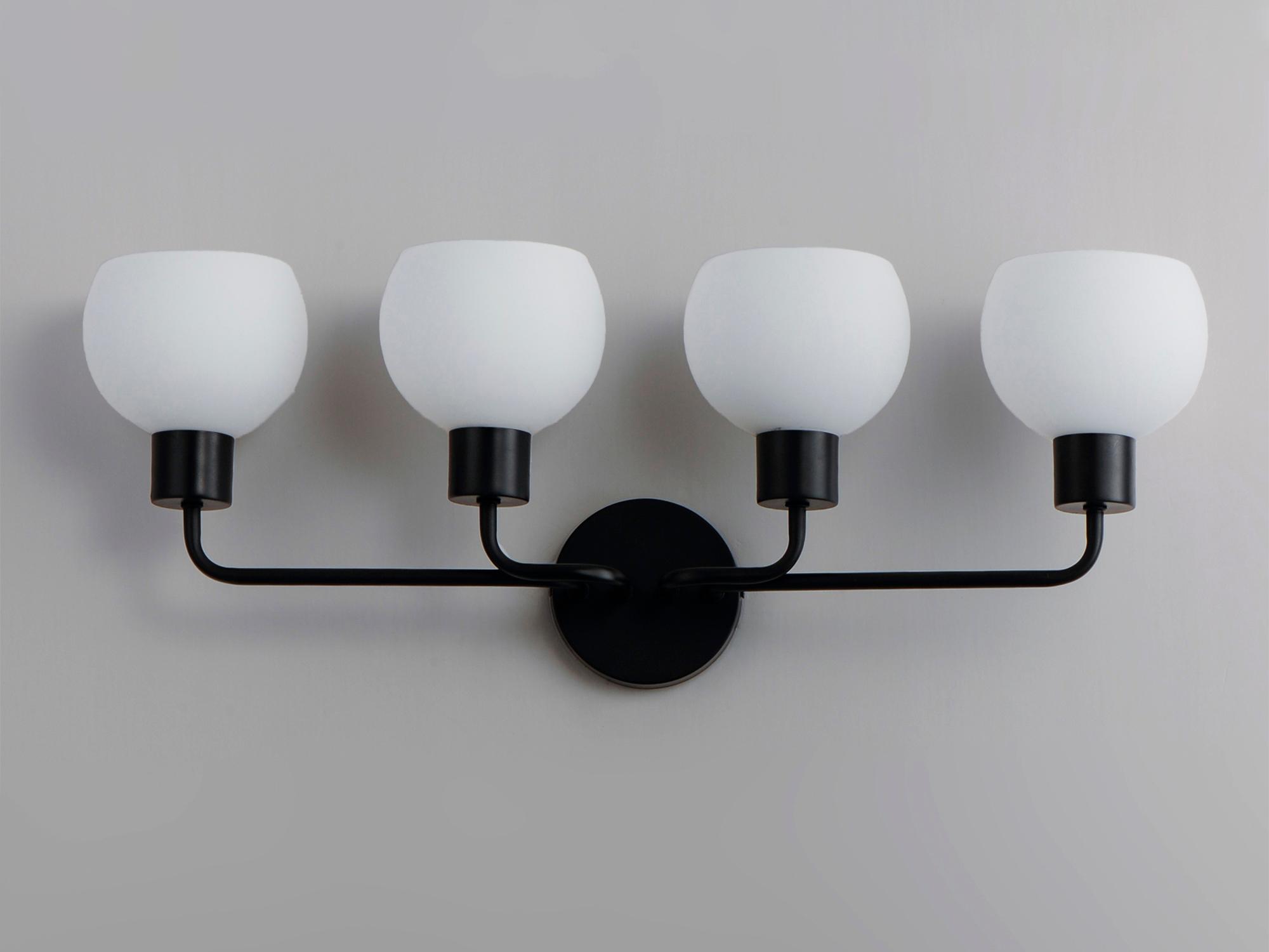 Maxim Lighting Coraline 4-Light Black Glass Vanity Light