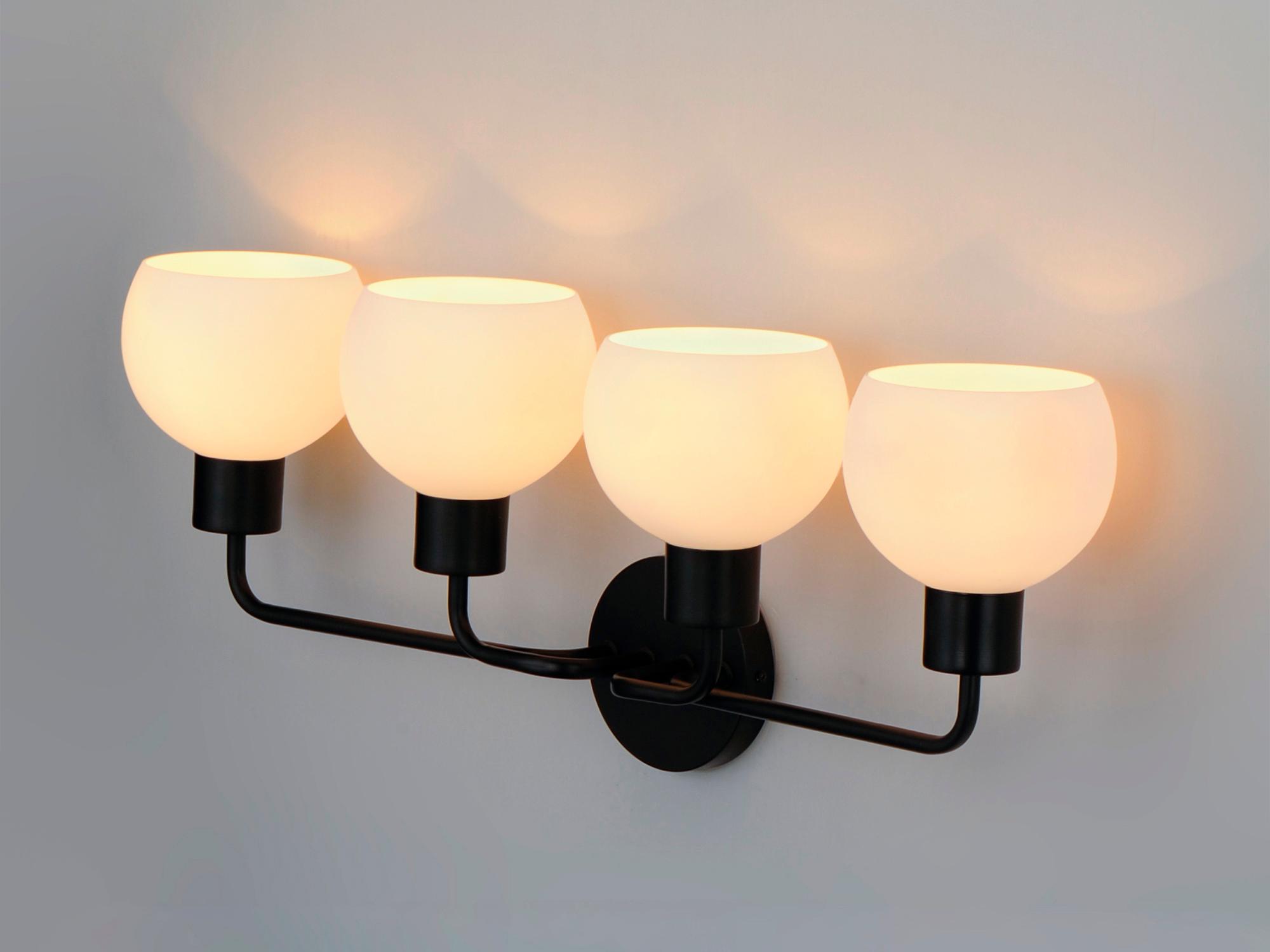 Maxim Lighting Coraline 4-Light Black Glass Vanity Light