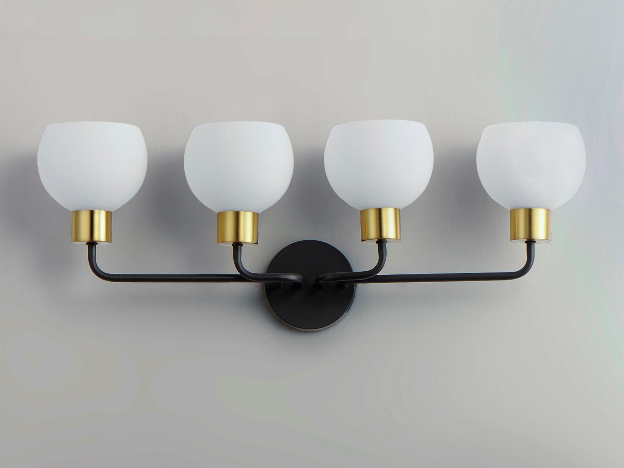 Maxim Lighting Coraline 4-Light Bronze Rupert Black Glass Vanity Light