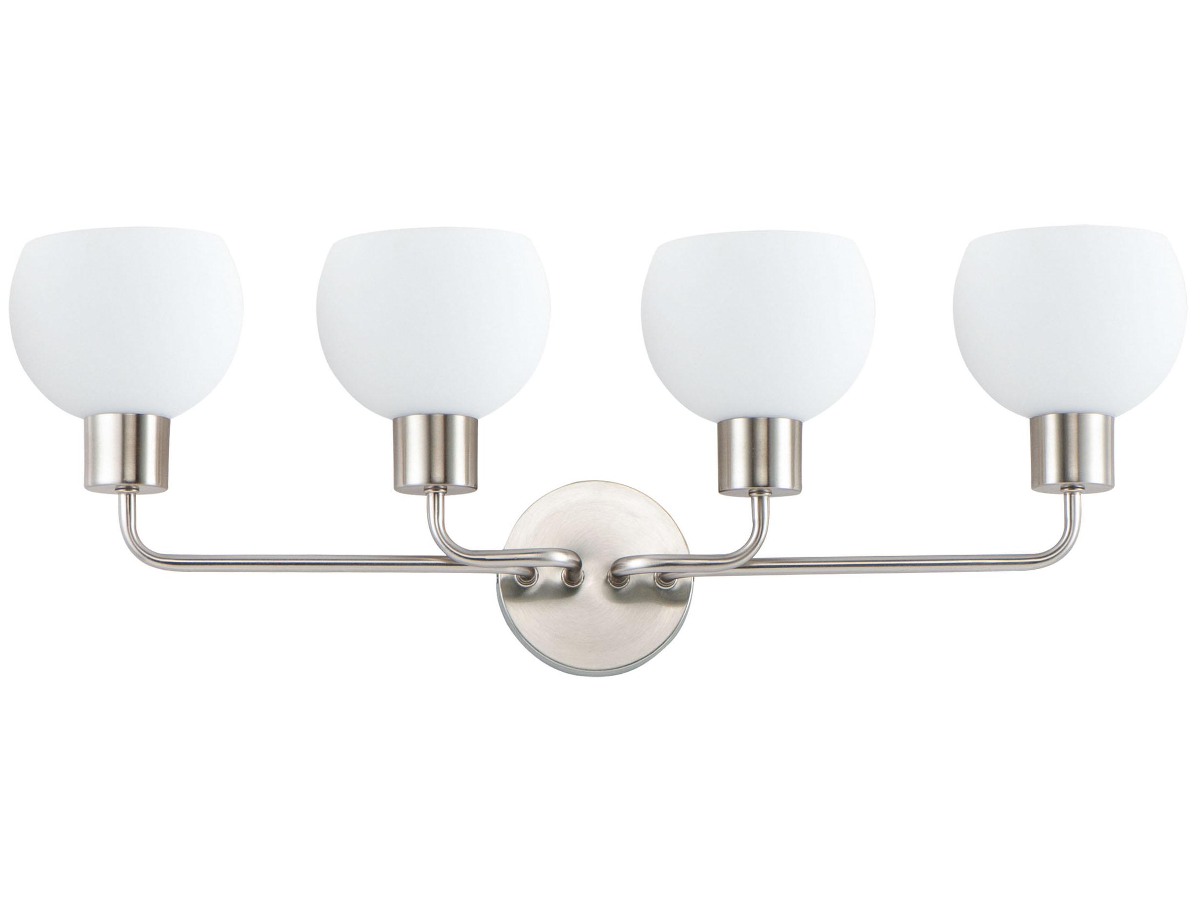 Maxim Lighting Coraline 4-Light Satin Nickel Glass Vanity Light